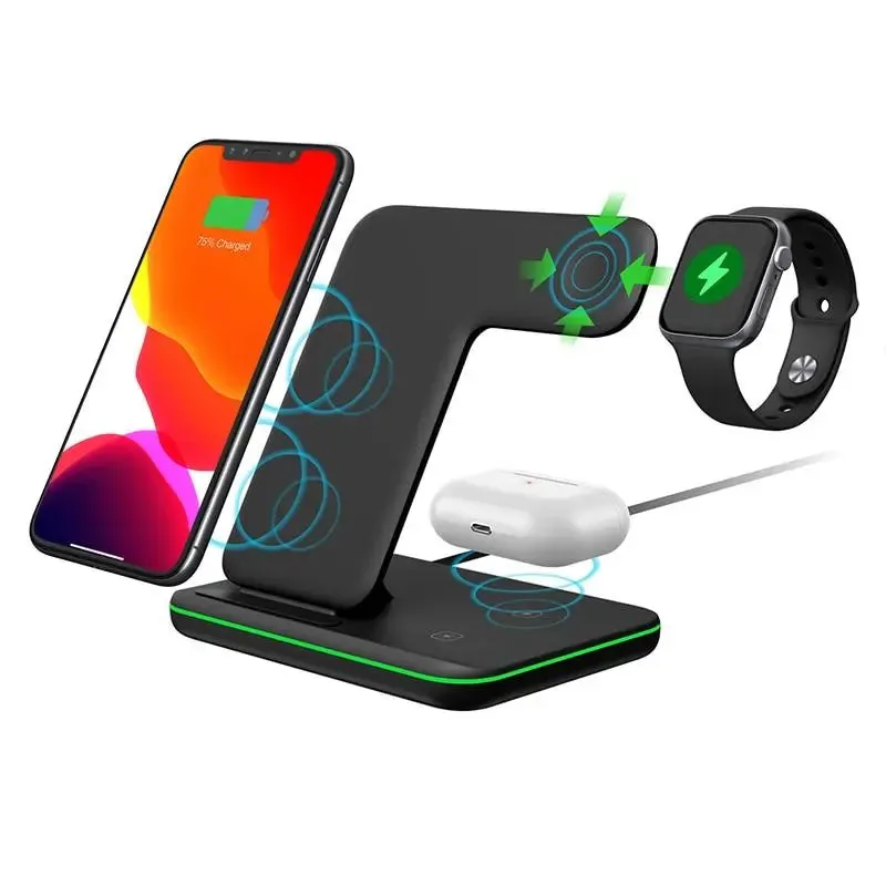 Ninja 15W 3 in 1 Fast Wireless Charging Station for Mobile Phones-Ninja 15W wireless charging station