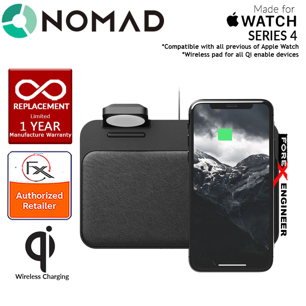 Nomad Wireless Charging Dock Base Station for  Apple Watch and works with all Qi enabled devices - MFi-certified Apple Watch Charger - Black (wireless charging station)