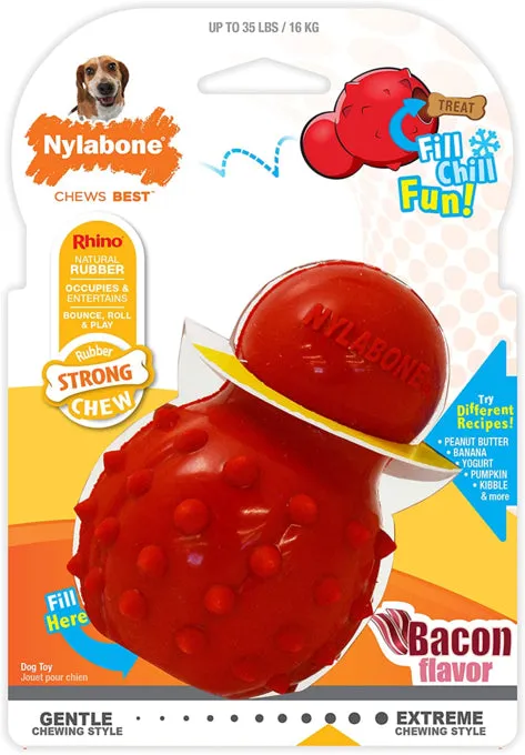 Nylabone Strong Stuffable Rhino Chew Cone Dog Toy