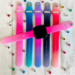 Ombre'  Print Silicone Band For Fitbit Versa 1/2 Multiple Colors Available