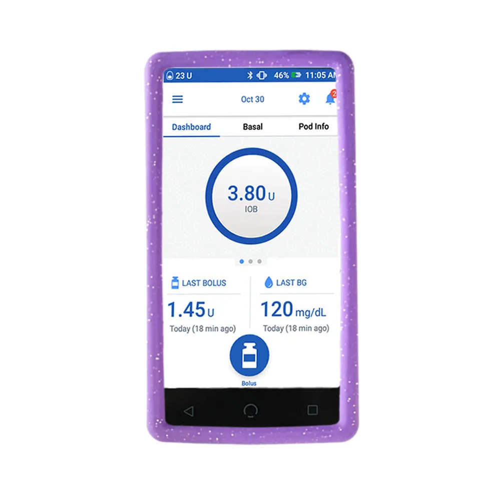 Omnipod Dash Gel Skin- Purple Glitter