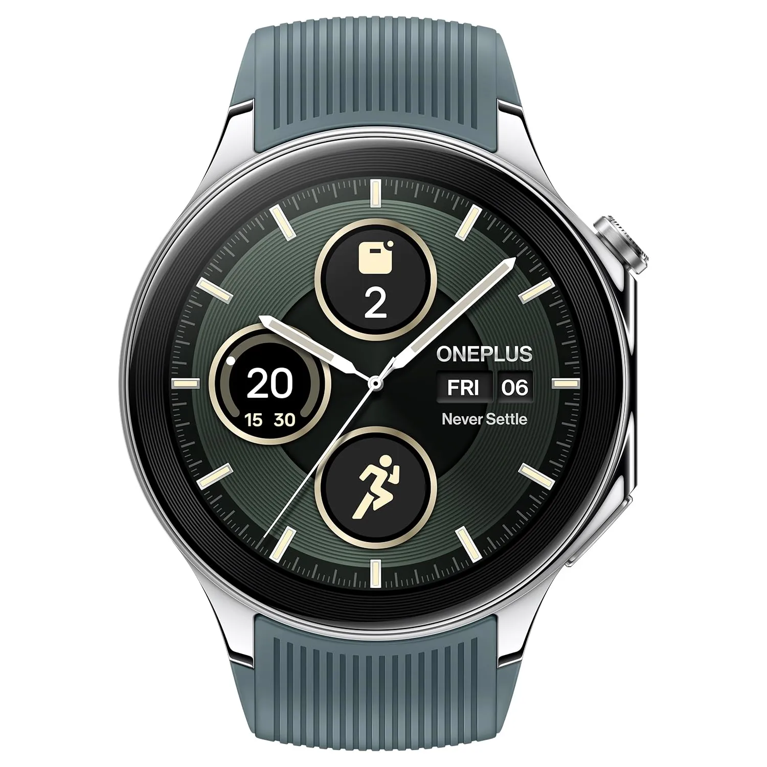 OnePlus Watch 2 with Wear OS 4,Snapdragon W5 Chipset,Upto 100hrs battery life,1.43’’ AMOLED Display,Stainless Steel & Sapphire Crystal build,Dual Frequency GPS,5 ATM, IP68 & BT Calling (Radiant Steel)