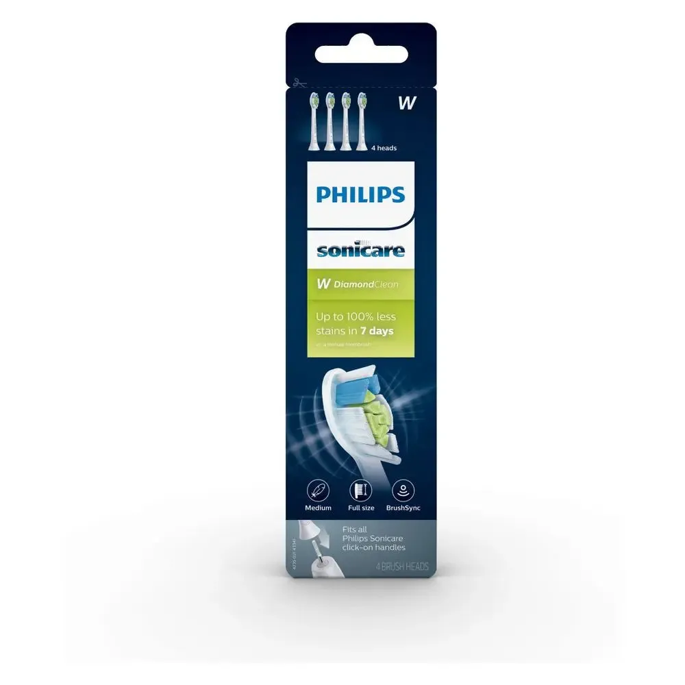 Open Box - Philips Sonicare DiamondClean Replacement Electric Toothbrush Head - HX6064/65 - White - 4ct