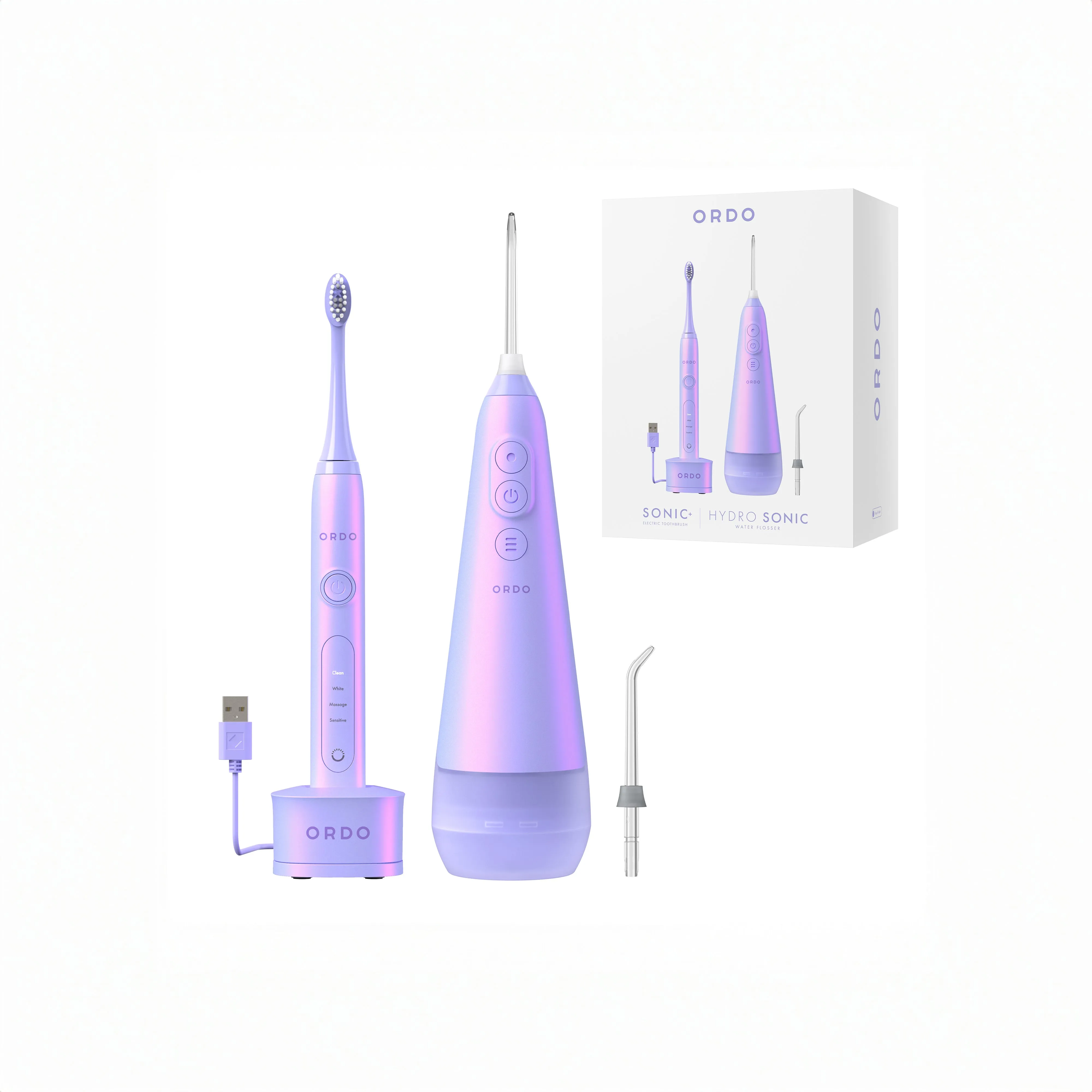 Ordo Sonic  Toothbrush & Hydro Sonic Water Flosser - Pearl Violet