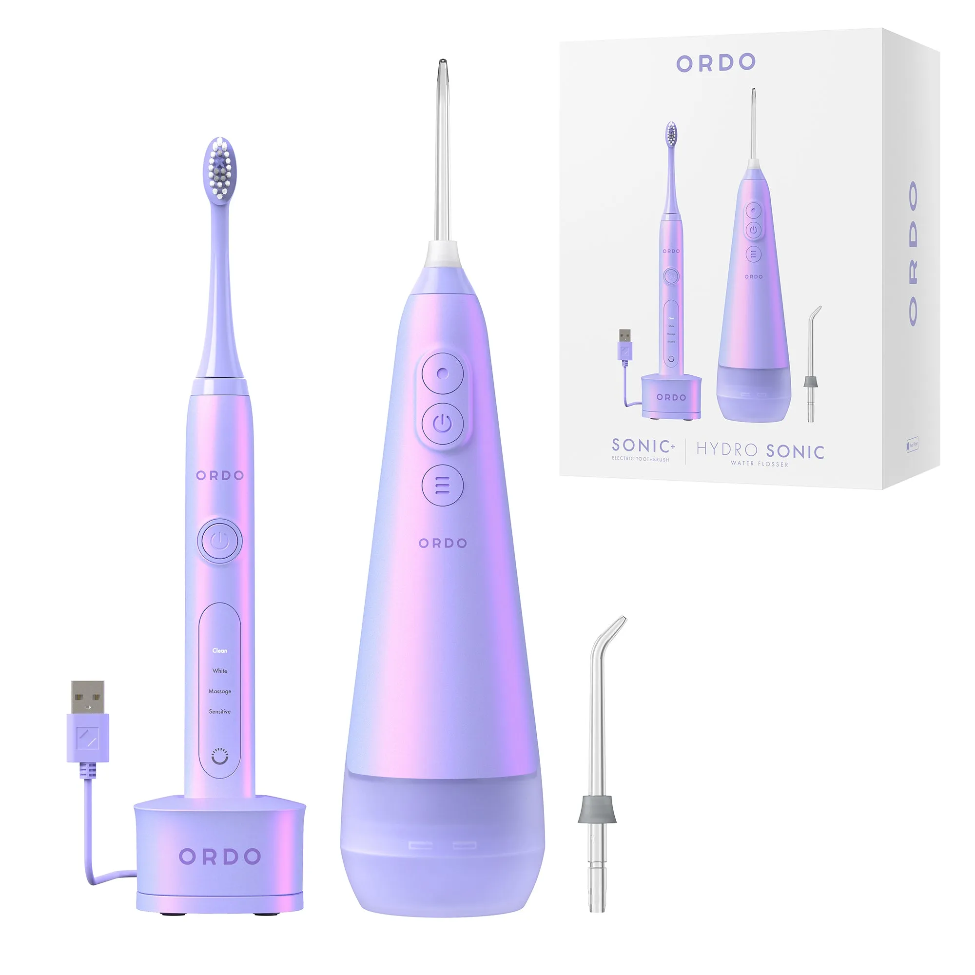 Ordo Sonic  Toothbrush & Hydro Sonic Water Flosser - Pearl Violet