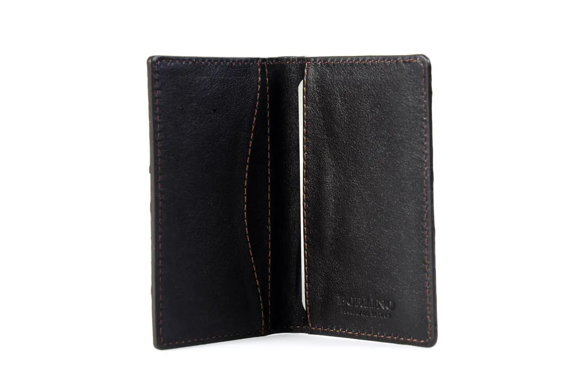 Ostrich Business Card / Credit Card Case - Walnut Brown