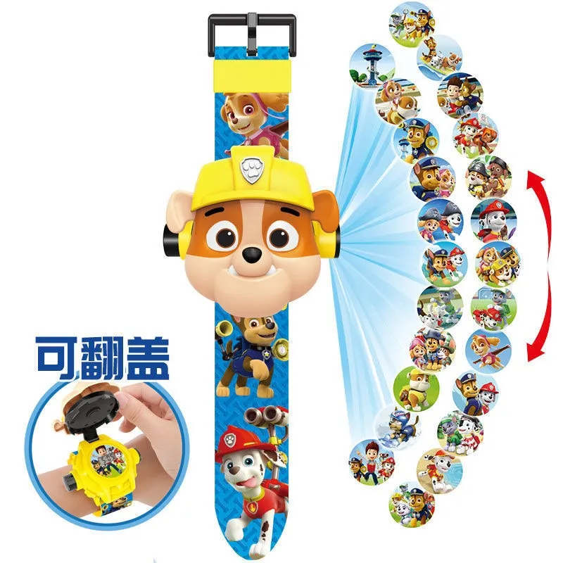 Paw Patrol Toys 3D Projection Digital Watch Dog Puppy Patrulla Canina Anime Action Figures Model Toy Marshall Chase Kid Gift Set