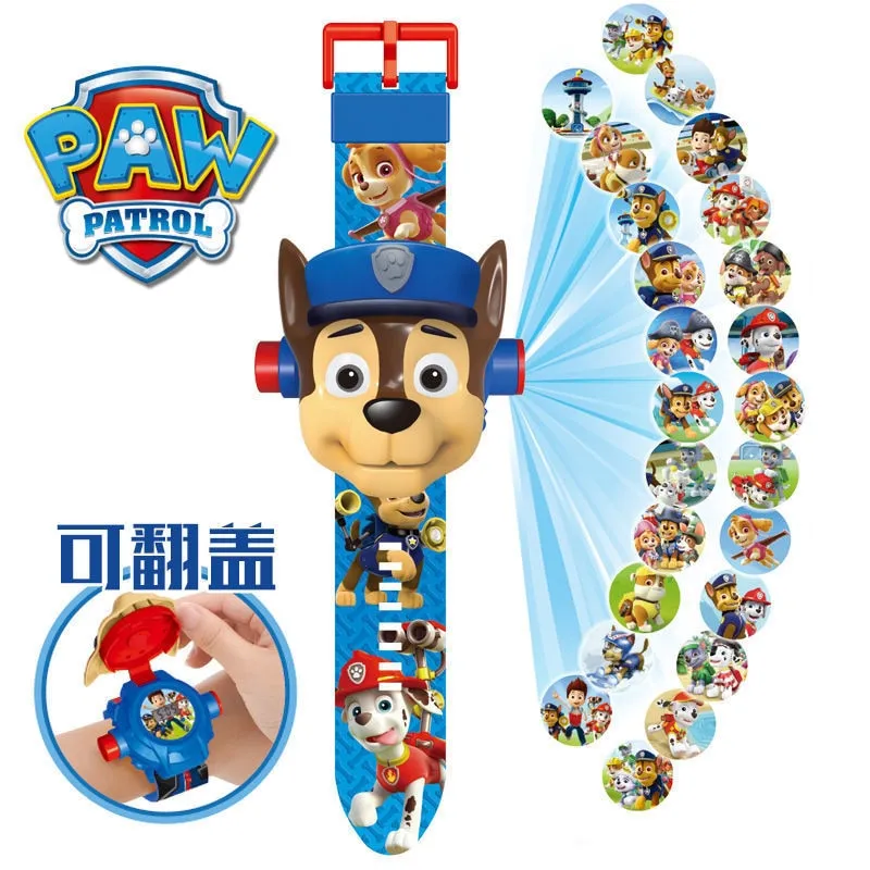 Paw Patrol Toys 3D Projection Digital Watch Dog Puppy Patrulla Canina Anime Action Figures Model Toy Marshall Chase Kid Gift Set