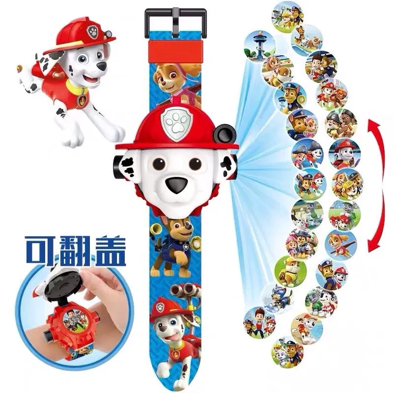 Paw Patrol Toys 3D Projection Digital Watch Dog Puppy Patrulla Canina Anime Action Figures Model Toy Marshall Chase Kid Gift Set