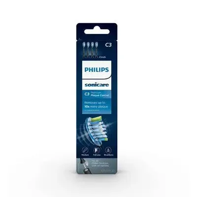 Philips Sonicare Premium Plaque Control Replacement Electric Toothbrush Head - HX9044/95 - Black - 4ct