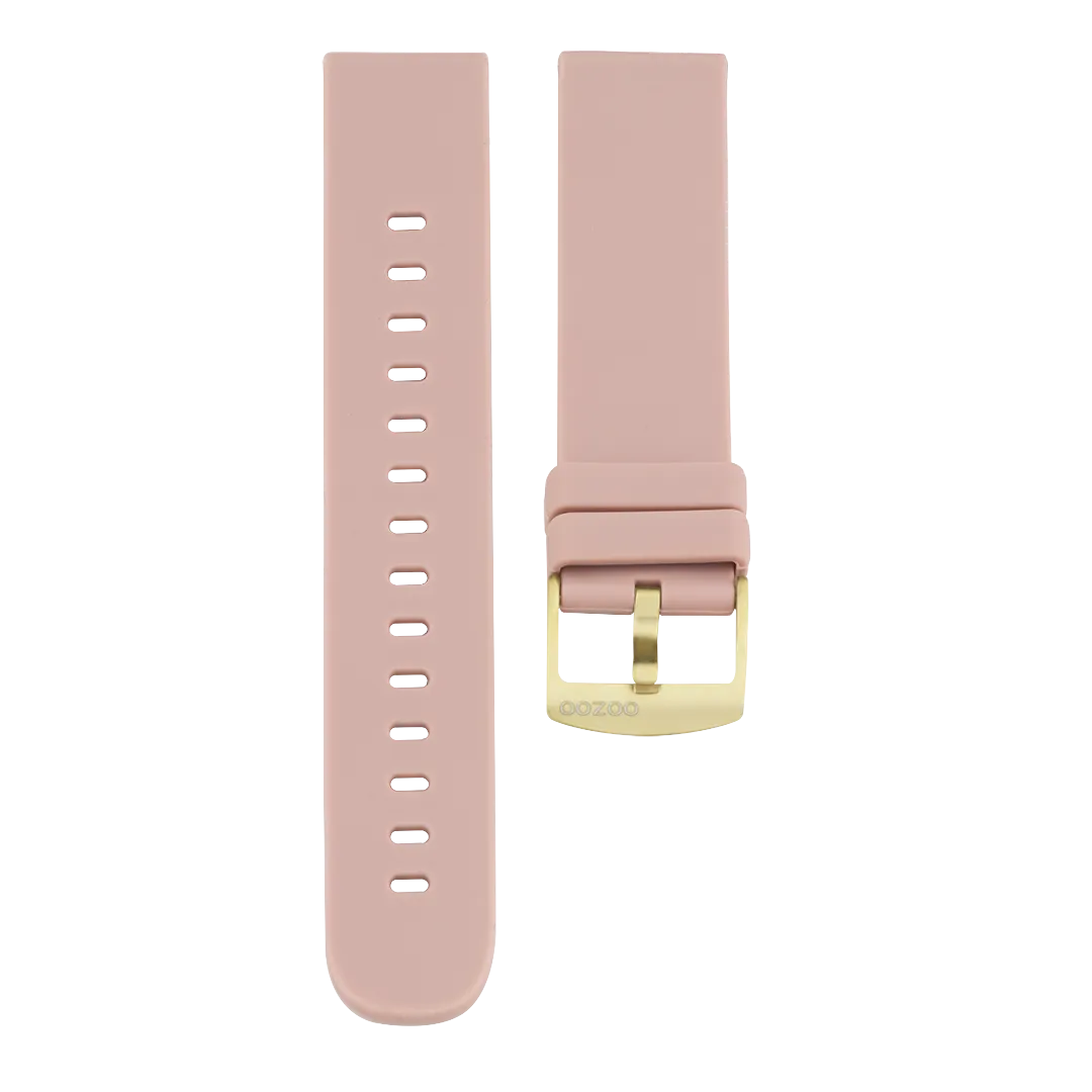 Pink grey OOZOO rubber strap with gold clasp