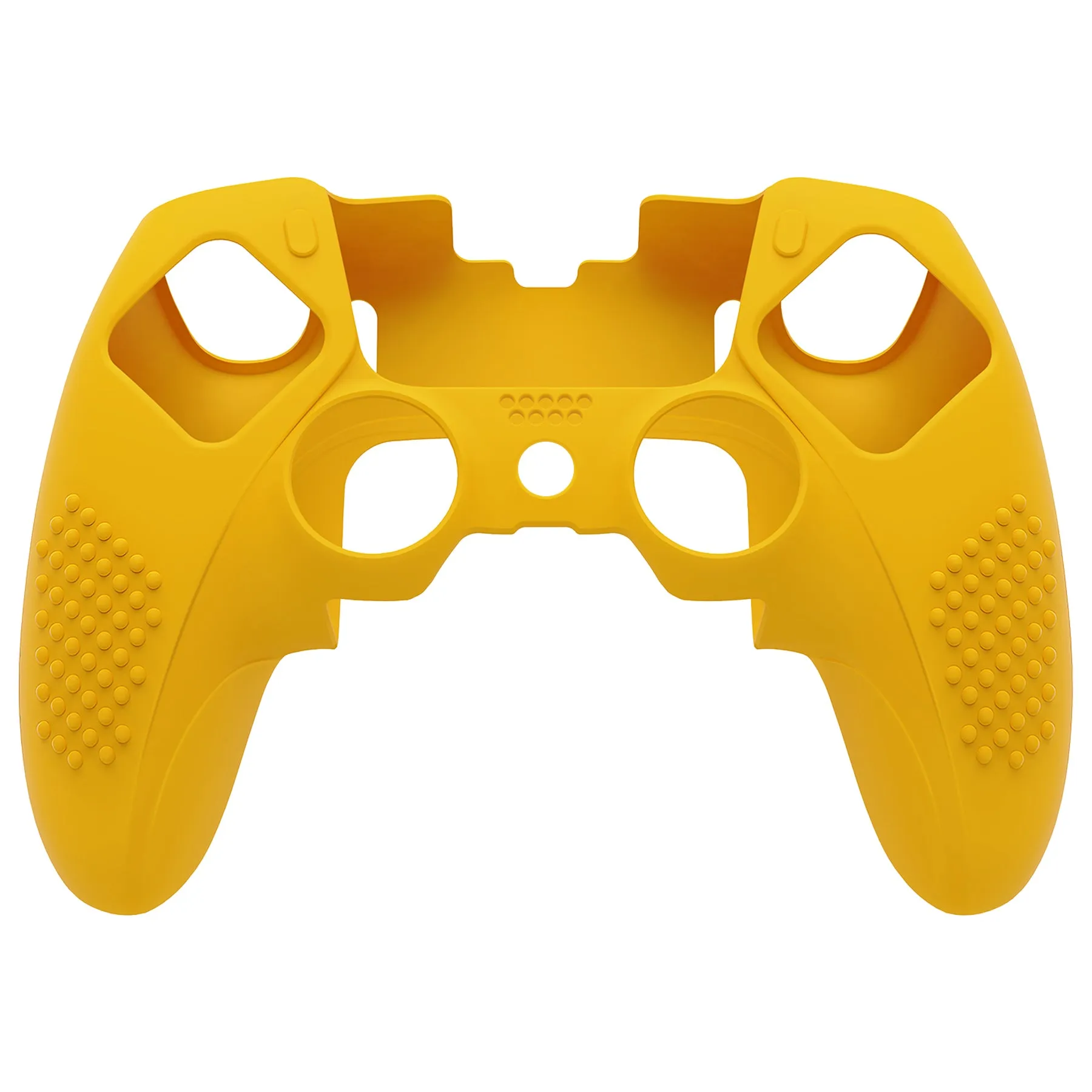 PlayVital 3D Studded Edition Anti-Slip Silicone Cover Case for ps5 Edge Controller, Soft Rubber Protector Skin for ps5 Edge Wireless Controller with 6 Thumb Grip Caps - Caution Yellow - ETPFP014