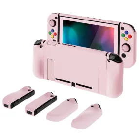 PlayVital AlterGrips Dockable Protective Case Ergonomic Grip Cover for Nintendo Switch, Interchangeable Joycon Cover w/Screen Protector & Thumb Grip Caps & Button Caps - Cherry Blossoms Pink - TNSYP3007