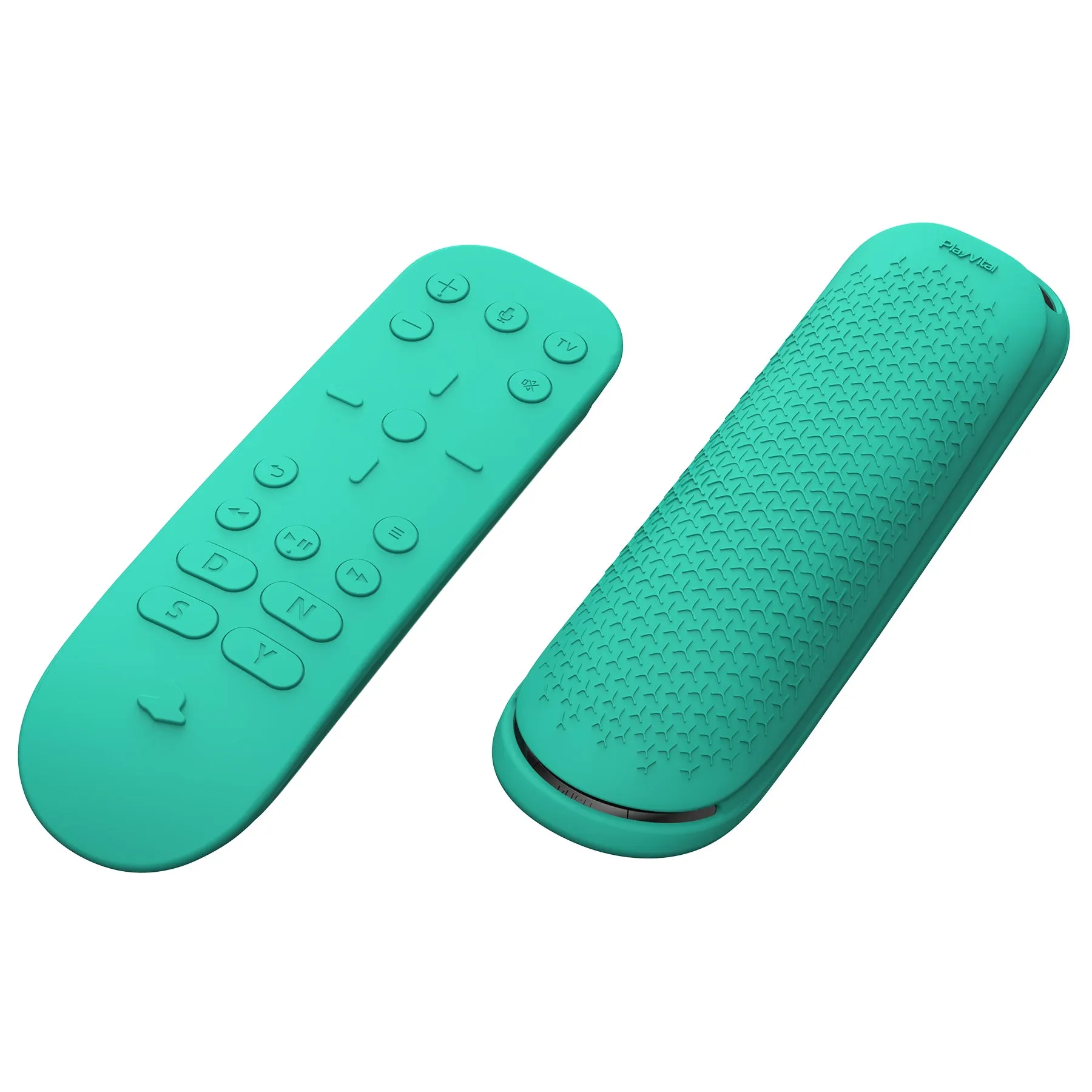 PlayVital Aqua Green Silicone Protective Remote Case for PS5 Media Remote Cover, Ergonomic Design Full Body Protector Skin for PS5 Remote Control - PFPJ075