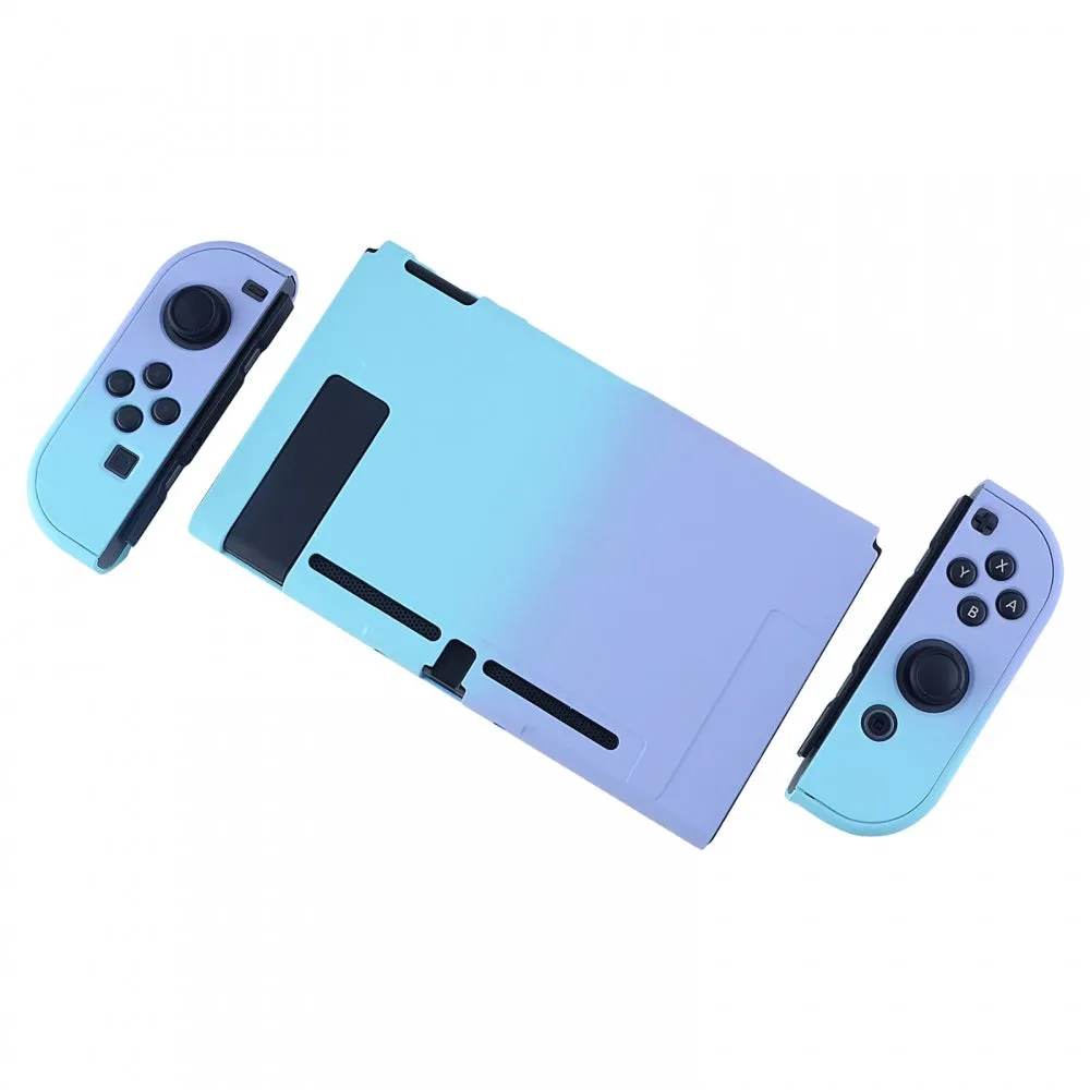 PlayVital Back Cover for Nintendo Switch Console, NS Joycon Handheld Controller Separable Protector Hard Shell, Custom Protective Case for Nintendo Switch - Gradient Violet Blue - NTP329