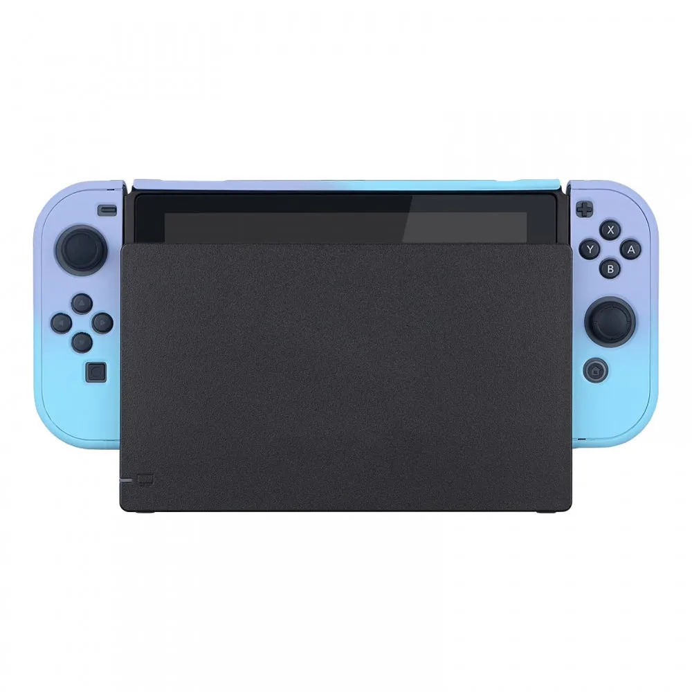 PlayVital Back Cover for Nintendo Switch Console, NS Joycon Handheld Controller Separable Protector Hard Shell, Custom Protective Case for Nintendo Switch - Gradient Violet Blue - NTP329