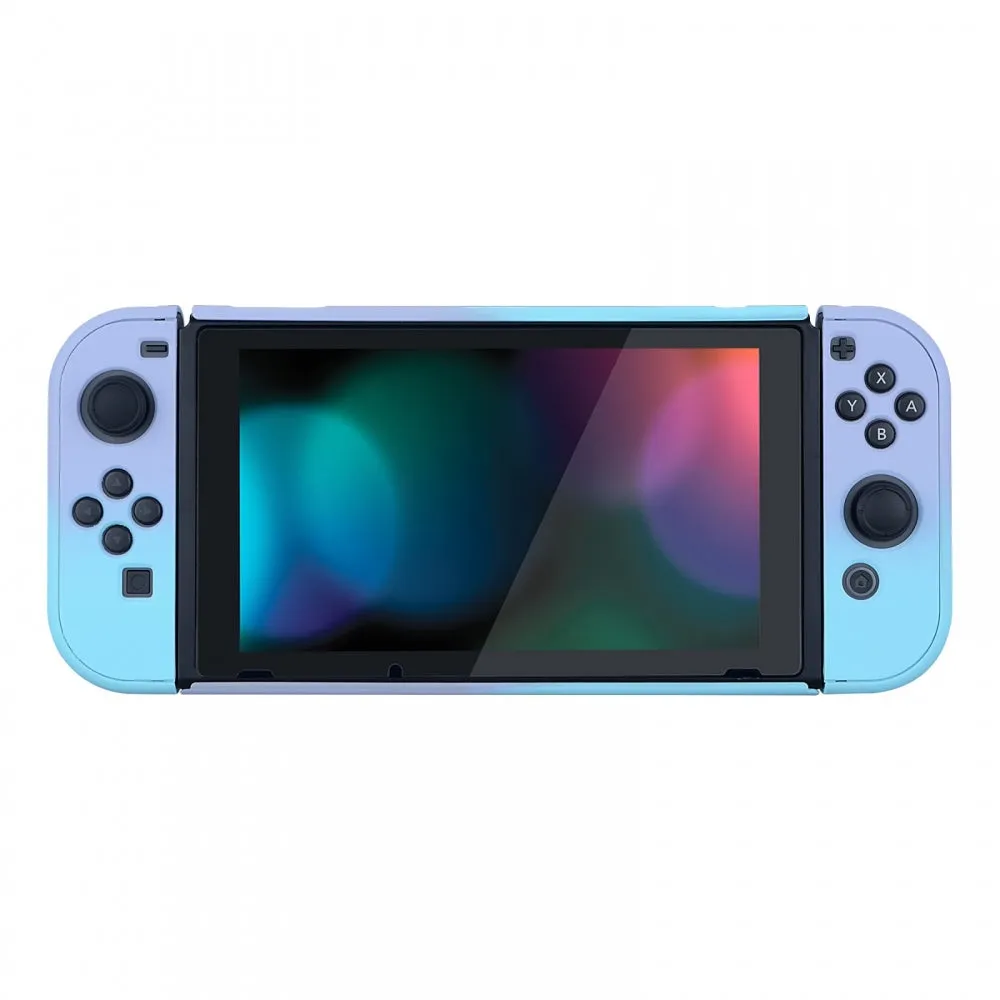 PlayVital Back Cover for Nintendo Switch Console, NS Joycon Handheld Controller Separable Protector Hard Shell, Custom Protective Case for Nintendo Switch - Gradient Violet Blue - NTP329