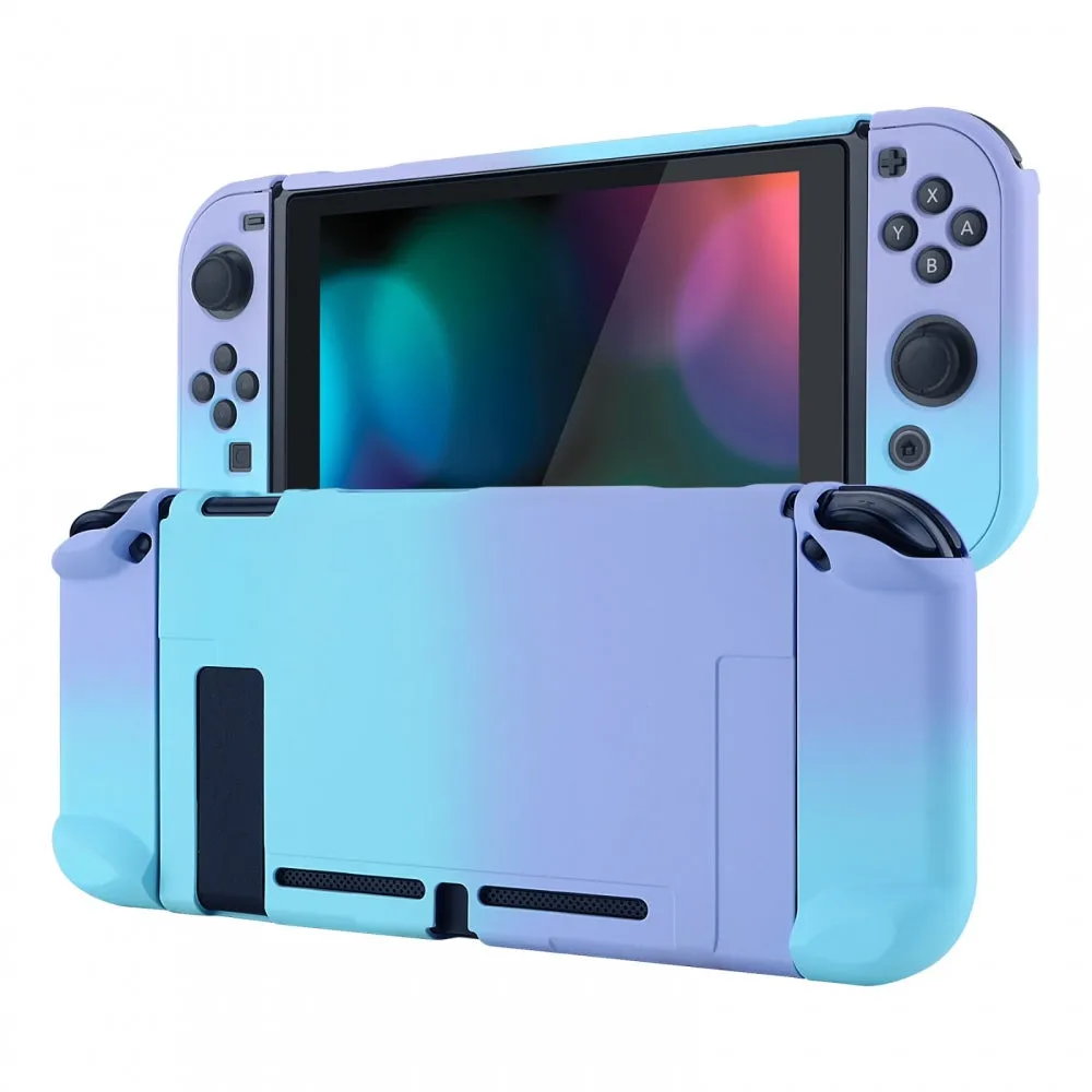 PlayVital Back Cover for Nintendo Switch Console, NS Joycon Handheld Controller Separable Protector Hard Shell, Custom Protective Case for Nintendo Switch - Gradient Violet Blue - NTP329