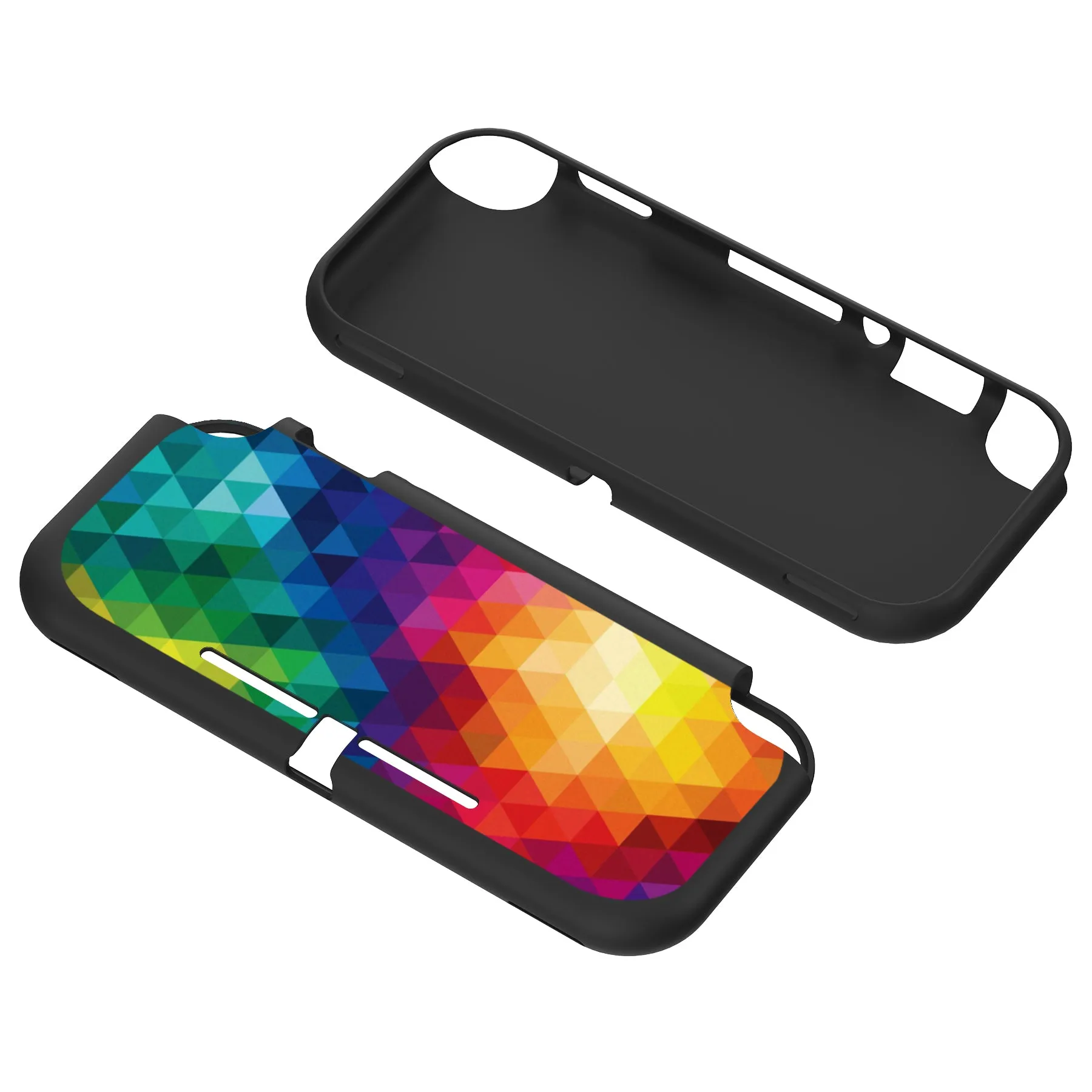 PlayVital Colorful Triangle Custom Protective Case for NS Switch Lite, Soft TPU Slim Case Cover for NS Switch Lite - LTU6014