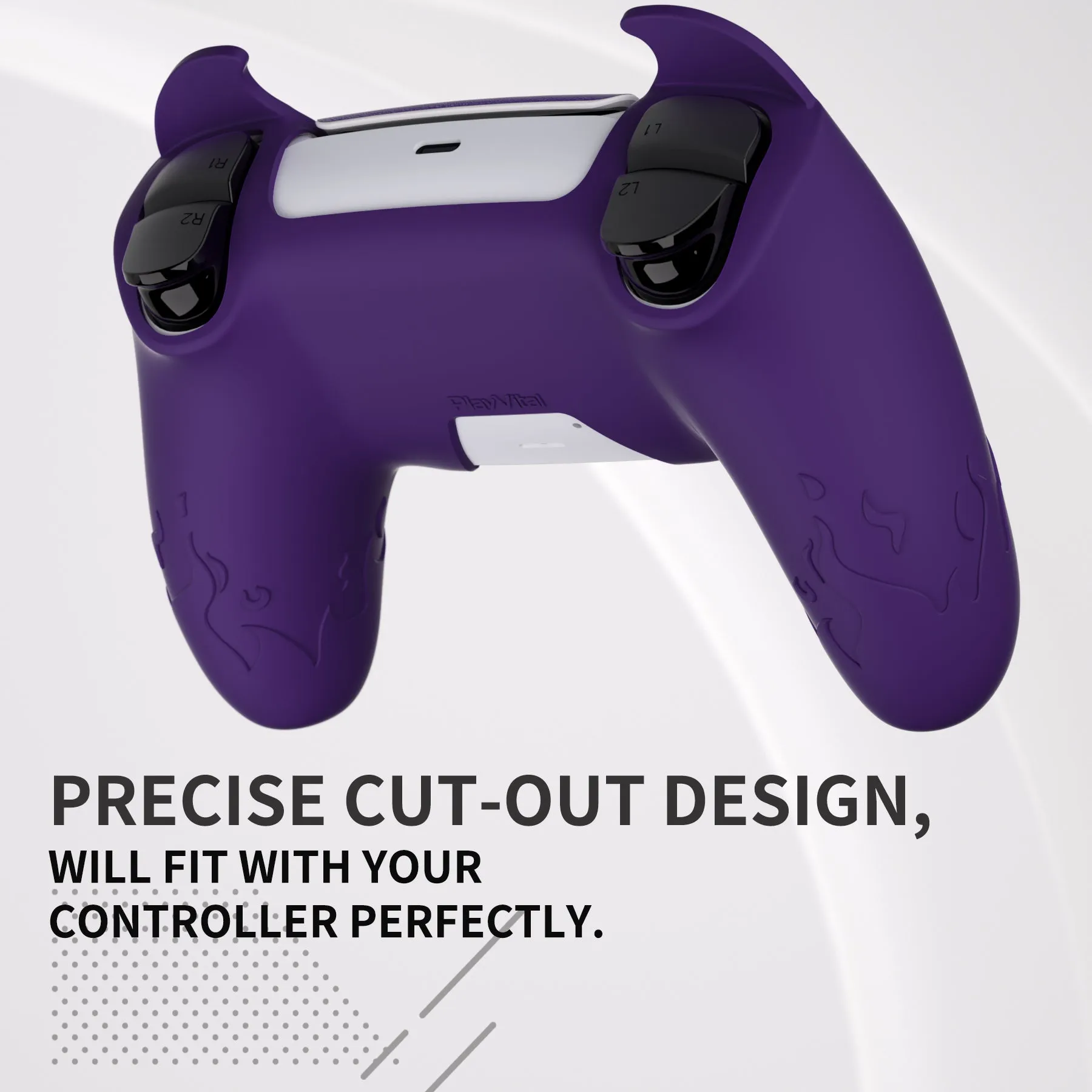 PlayVital Cute Demon Controller Silicone Case Compatible With PS5 Controller - Purple - DEPFP002