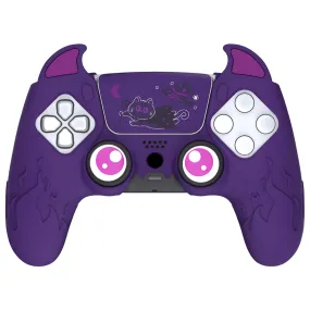 PlayVital Cute Demon Controller Silicone Case Compatible With PS5 Controller - Purple - DEPFP002