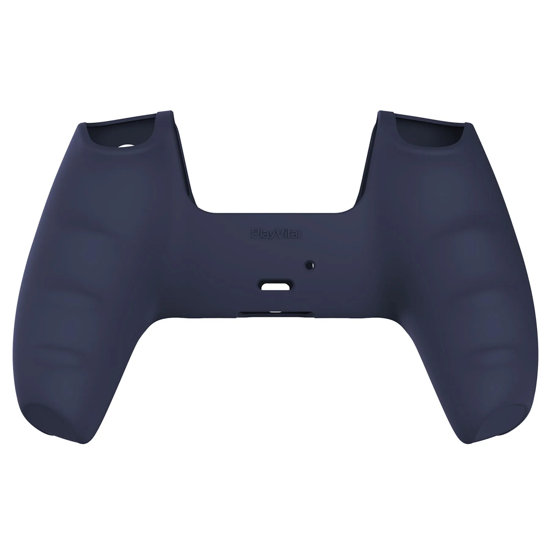 PlayVital Midnight Blue Pure Series Anti-Slip Silicone Cover Skin for Playstation 5 Controller, Soft Rubber Case for PS5 Controller with Black Thumb Grip Caps - KOPF003