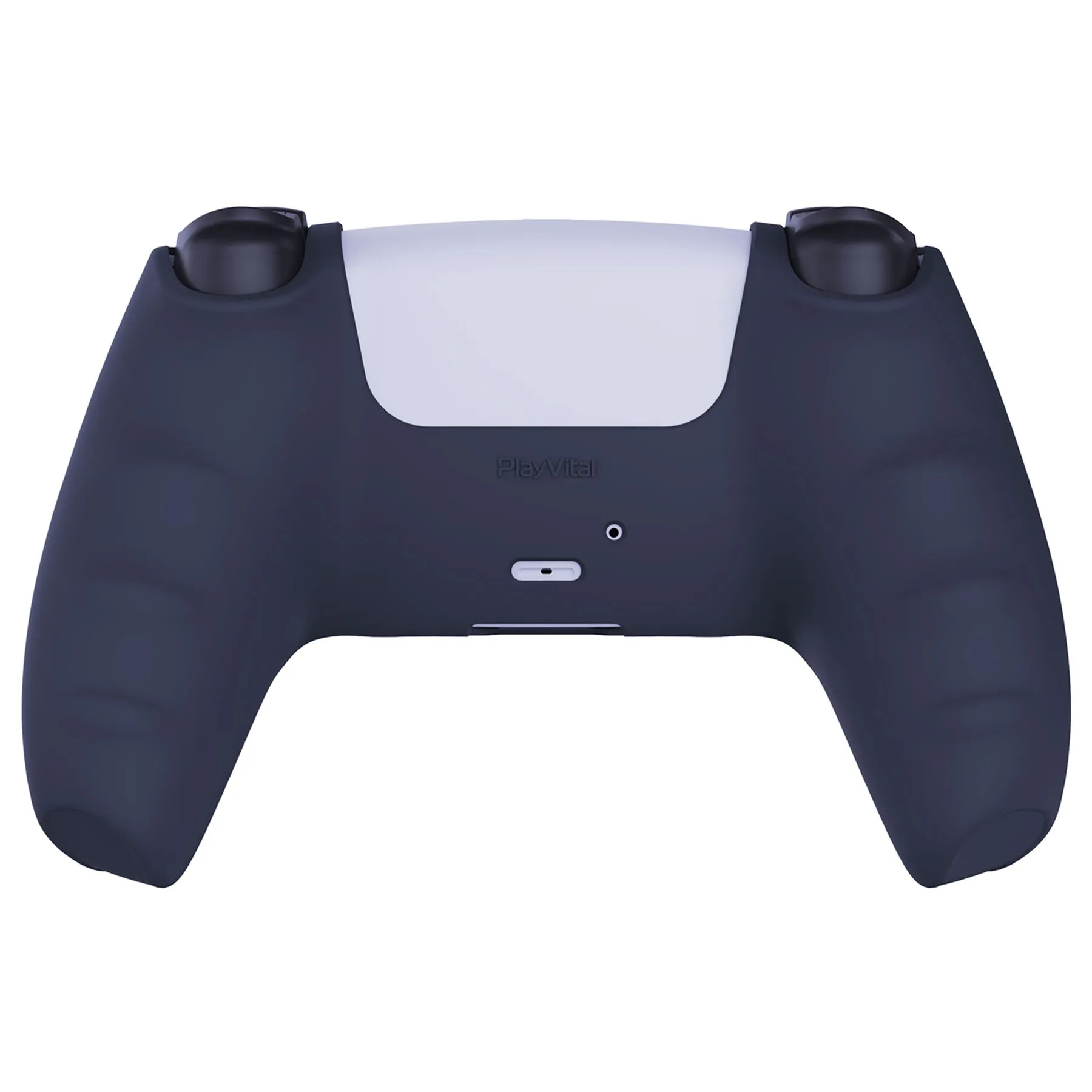 PlayVital Midnight Blue Pure Series Anti-Slip Silicone Cover Skin for Playstation 5 Controller, Soft Rubber Case for PS5 Controller with Black Thumb Grip Caps - KOPF003