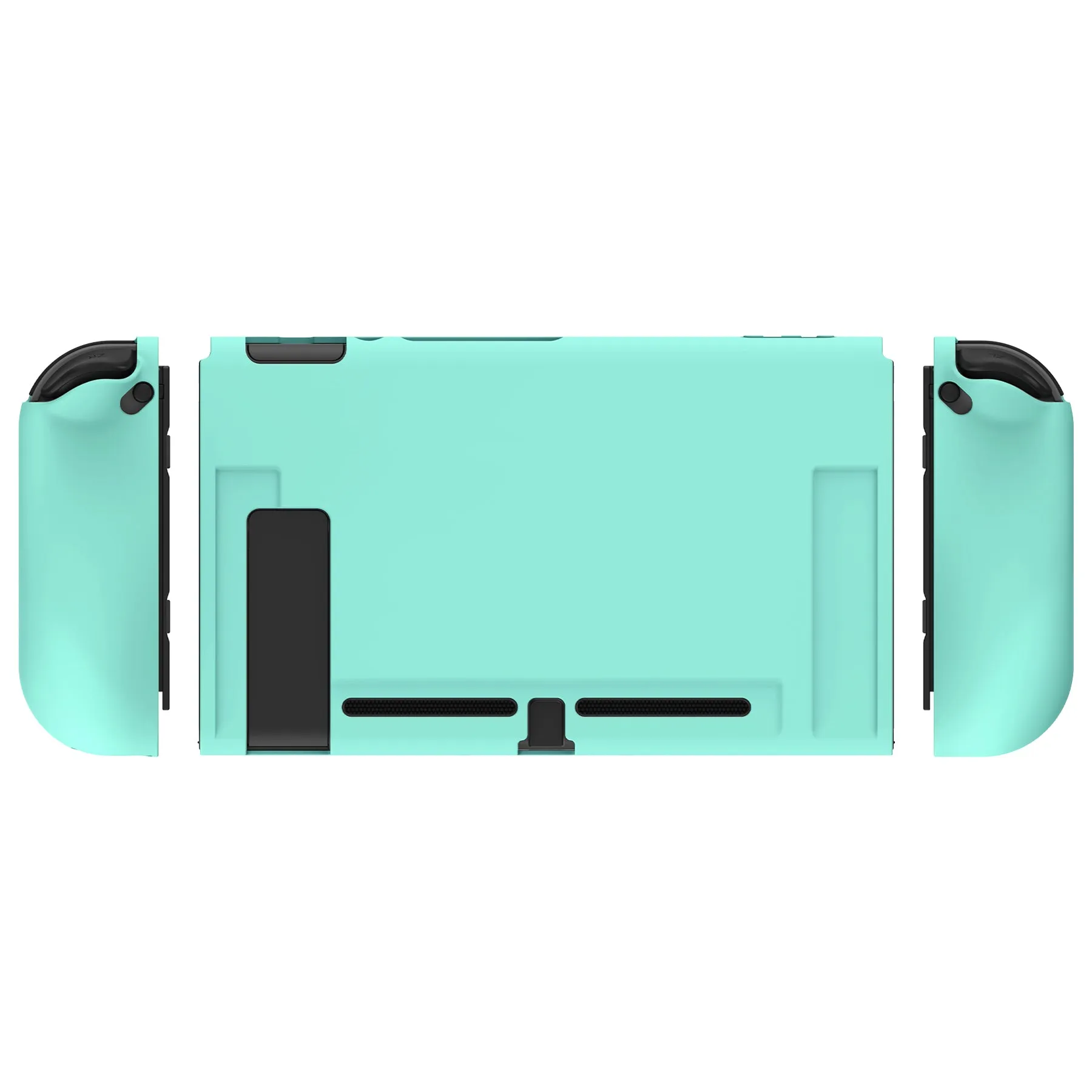 PlayVital Misty Green Protective Case for NS Switch, Soft TPU Slim Case Cover for NS Switch Joy-Con Console with Colorful ABXY Direction Button Caps - NTU6032G2