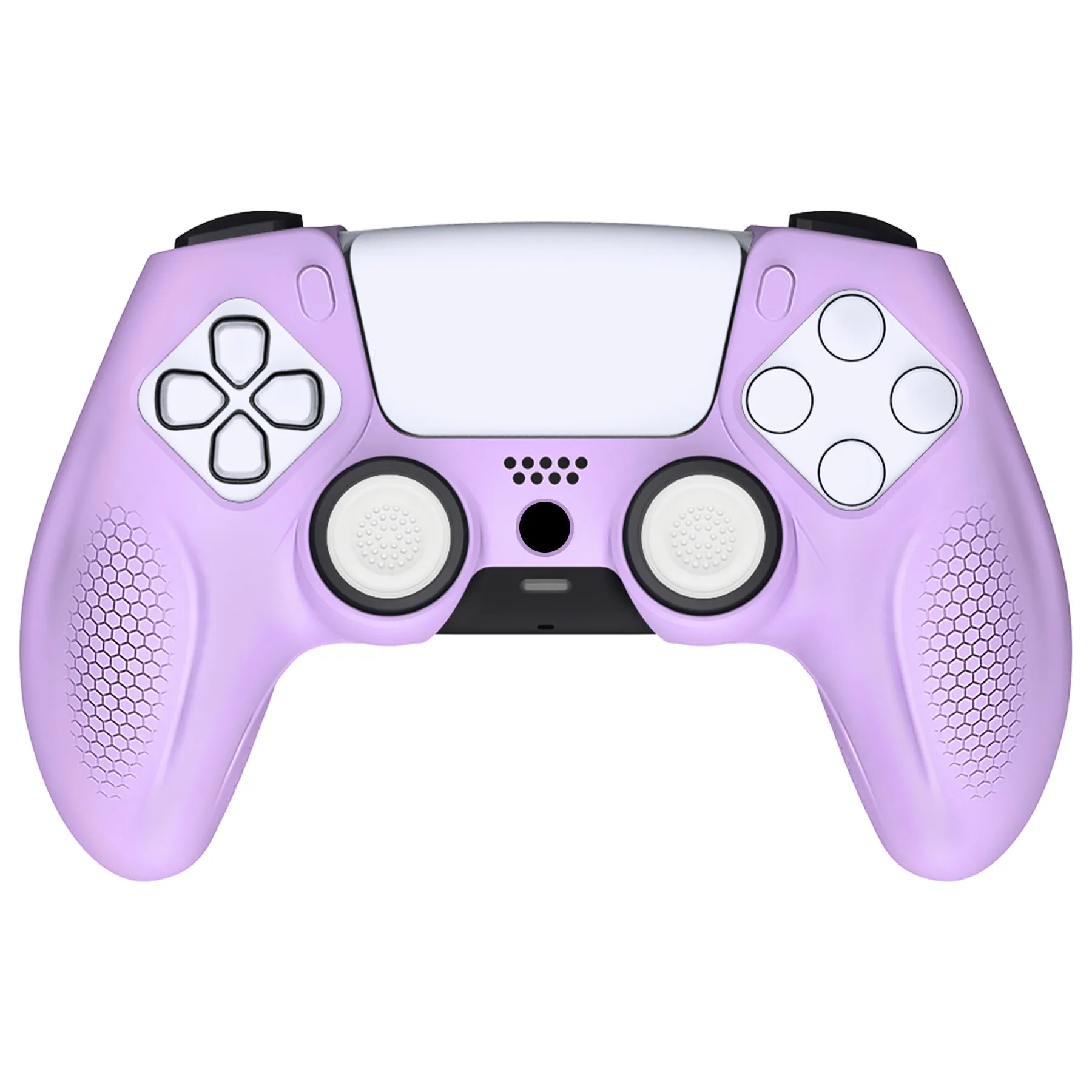 PlayVital Ninja Edition Anti-Slip Silicone Cover Skin for ps5 Wireless Controller, Ergonomic Protector Soft Rubber Case for ps5 Controller Fits with Charging Station with Thumb Grip Caps - Mauve Purple - MQRPFP004