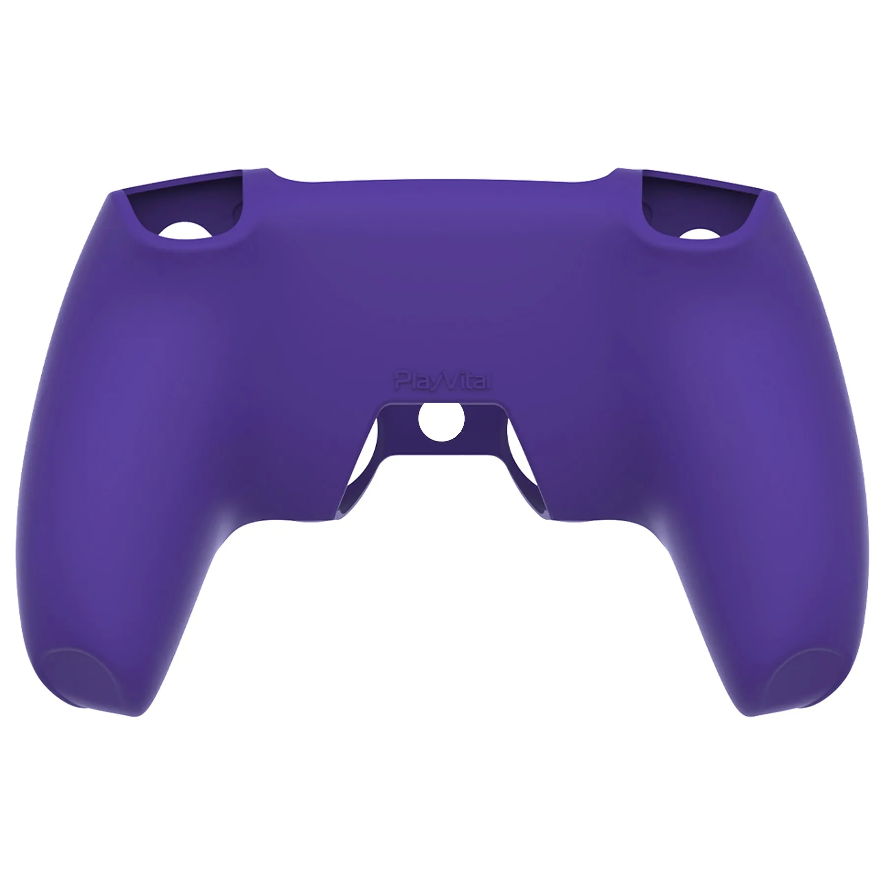 PlayVital Pure Series Ergonomic Anti-Slip Silicone Cover Skin for PS5 Controller, Soft Rubber Grip Case for PS5 Wireless Controller Fits with Charging Station with 6 Thumb Grip Caps - Purple- EKPFP006