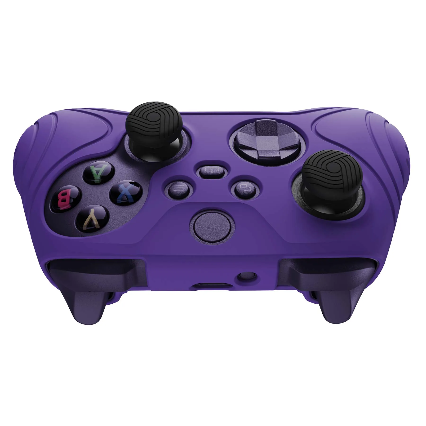 PlayVital Samurai Edition Purple Anti-slip Controller Grip Silicone Skin, Ergonomic Soft Rubber Protective Case Cover for Xbox Series S/X Controller with Black Thumb Stick Caps - WAX3007