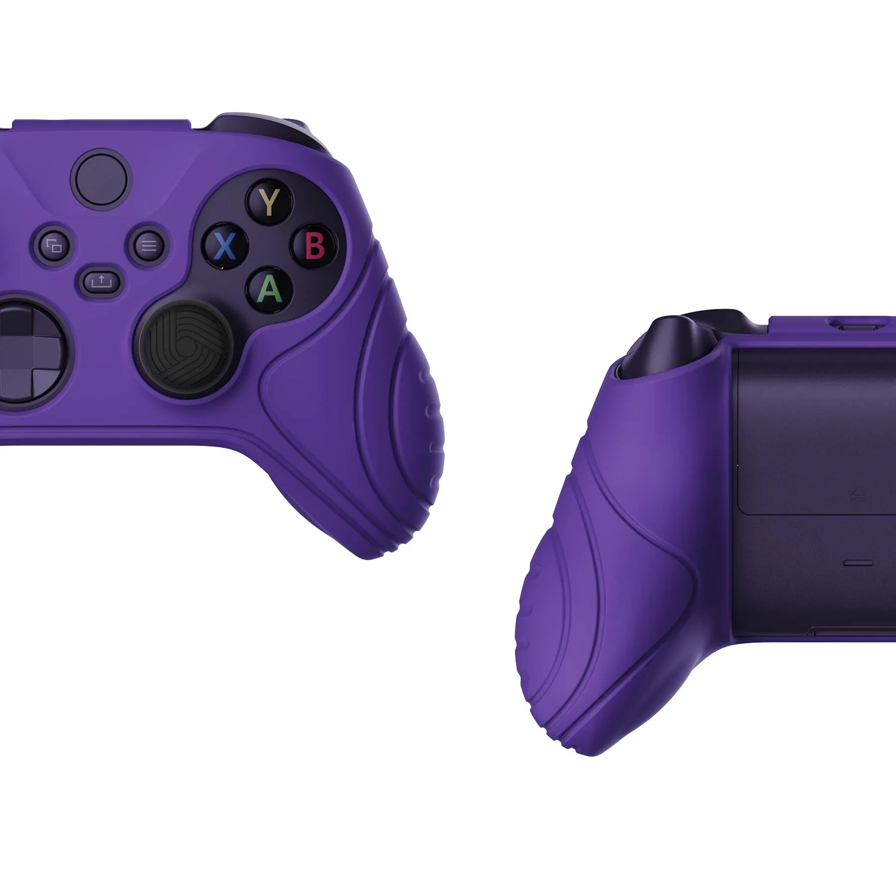 PlayVital Samurai Edition Purple Anti-slip Controller Grip Silicone Skin, Ergonomic Soft Rubber Protective Case Cover for Xbox Series S/X Controller with Black Thumb Stick Caps - WAX3007