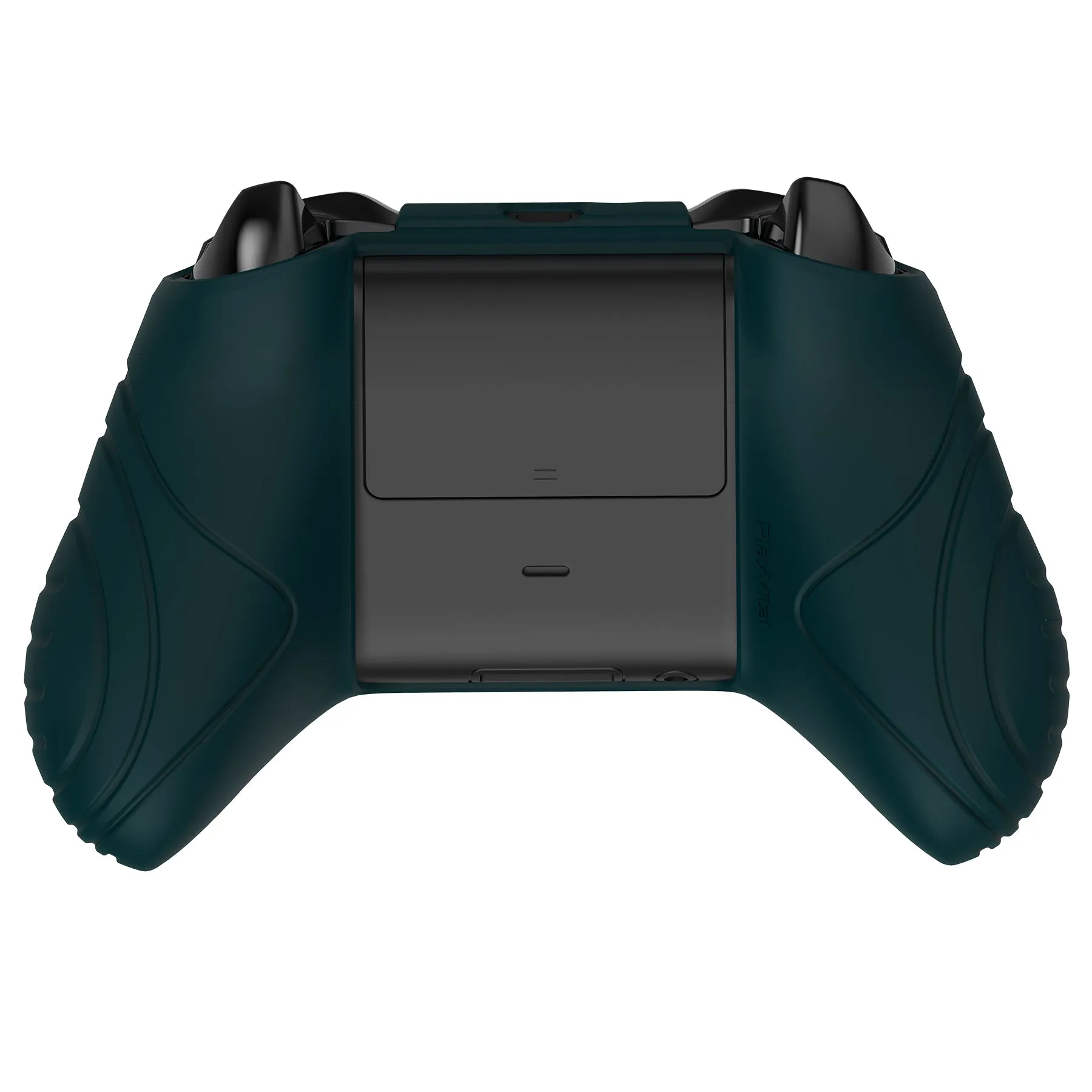 PlayVital Samurai Edition Racing Green Anti-Slip Controller Grip Silicone Skin for Xbox One X/S Controller, Ergonomic Soft Rubber Protective Case Cover for Xbox One S/X Controller with Black Thumb Stick Caps - XOQ037