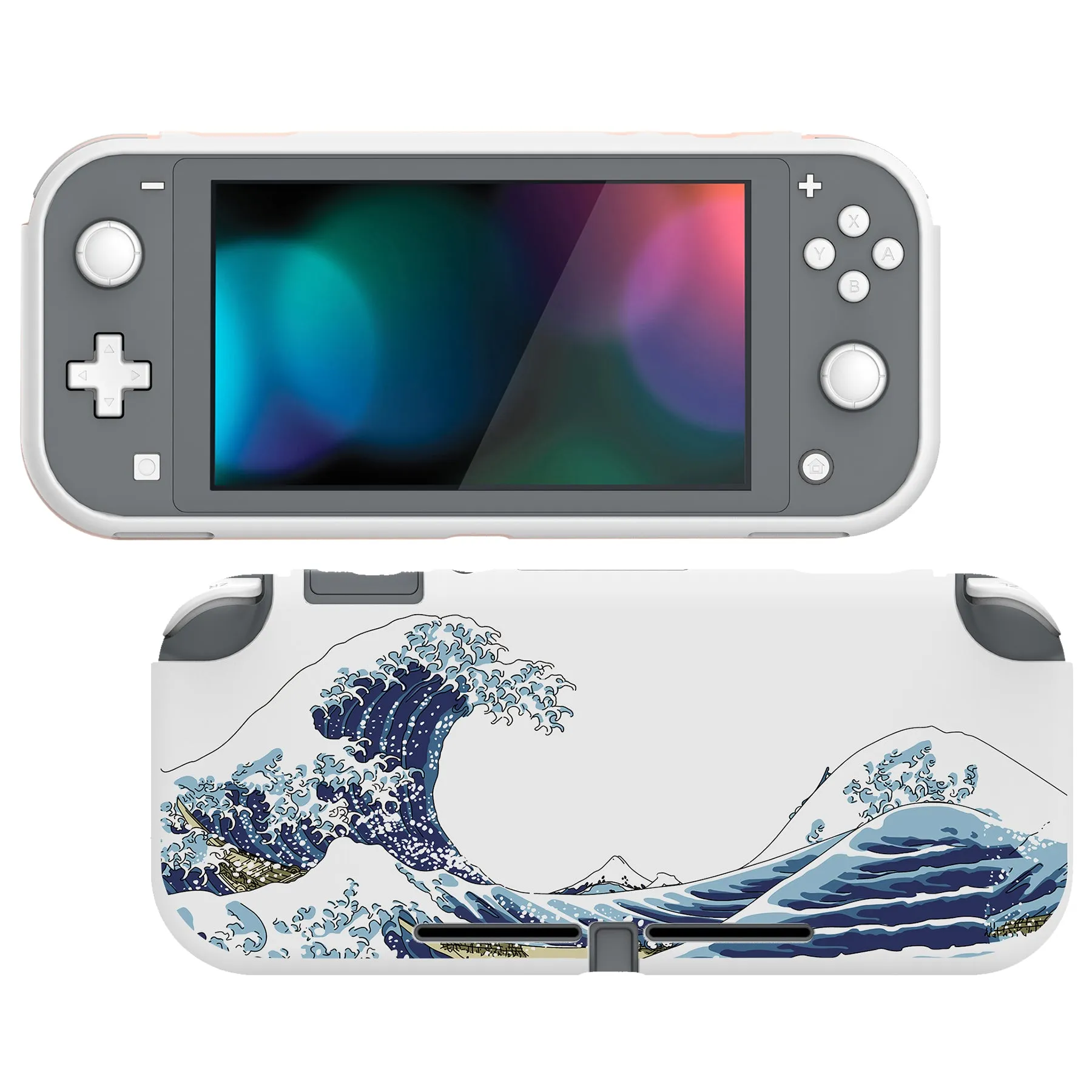 PlayVital The Great Wave Custom Protective Case for NS Switch Lite, Soft TPU Slim Case Cover for NS Switch Lite - LTU6017