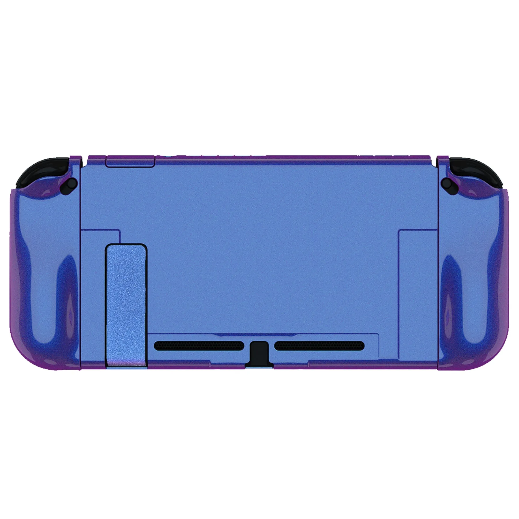 PlayVital UPGRADED Glossy Dockable Case Grip Cover for NS Switch, Ergonomic Protective Case for NS Switch, Separable Protector Hard Shell for Joycon - Chameleon Purple Blue - ANSP3001