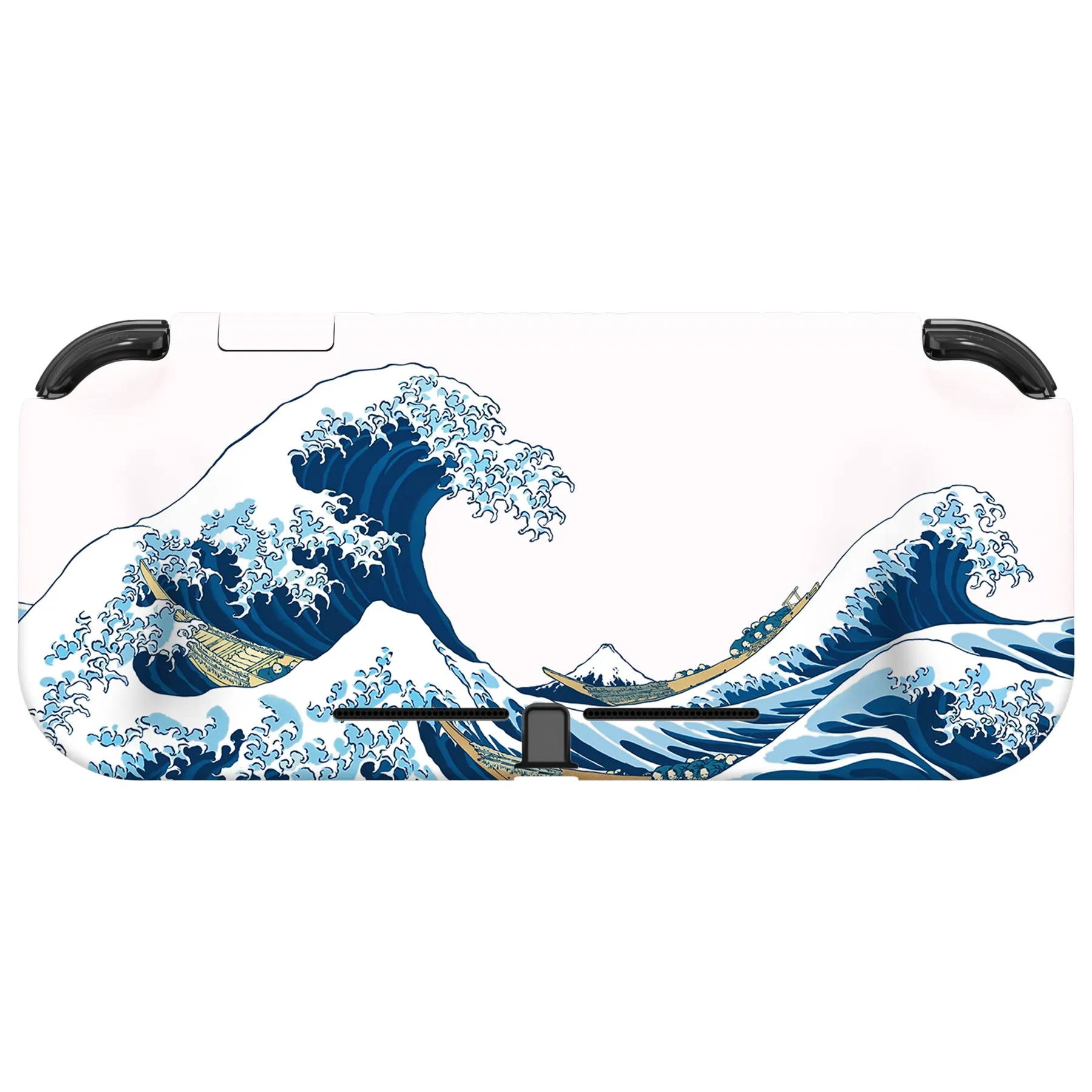 PlayVital ZealProtect Protective Case for Nintendo Switch Lite, Hard Shell Ergonomic Grip Cover for Switch Lite with Screen Protector & Thumb Grip Caps & Button Caps - The Great Wave off Kanagawa - PSLYT001