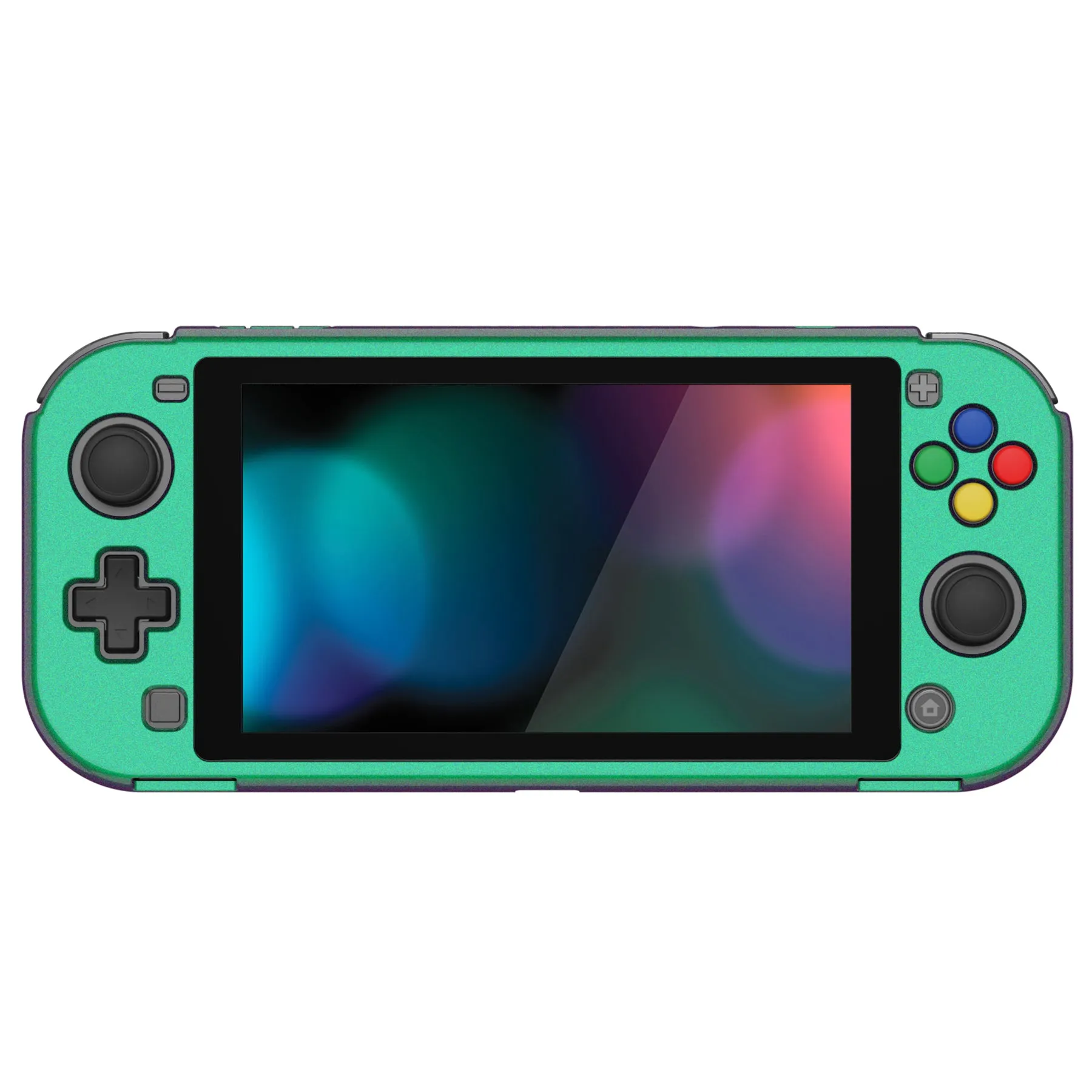 PlayVital ZealProtect Protective Case for Nintendo Switch Lite, Hard Shell Ergonomic Grip Cover for Switch Lite w/Screen Protector & Thumb Grip Caps & Button Caps -  Glossy Chameleon Green Purple - PSLYP3008