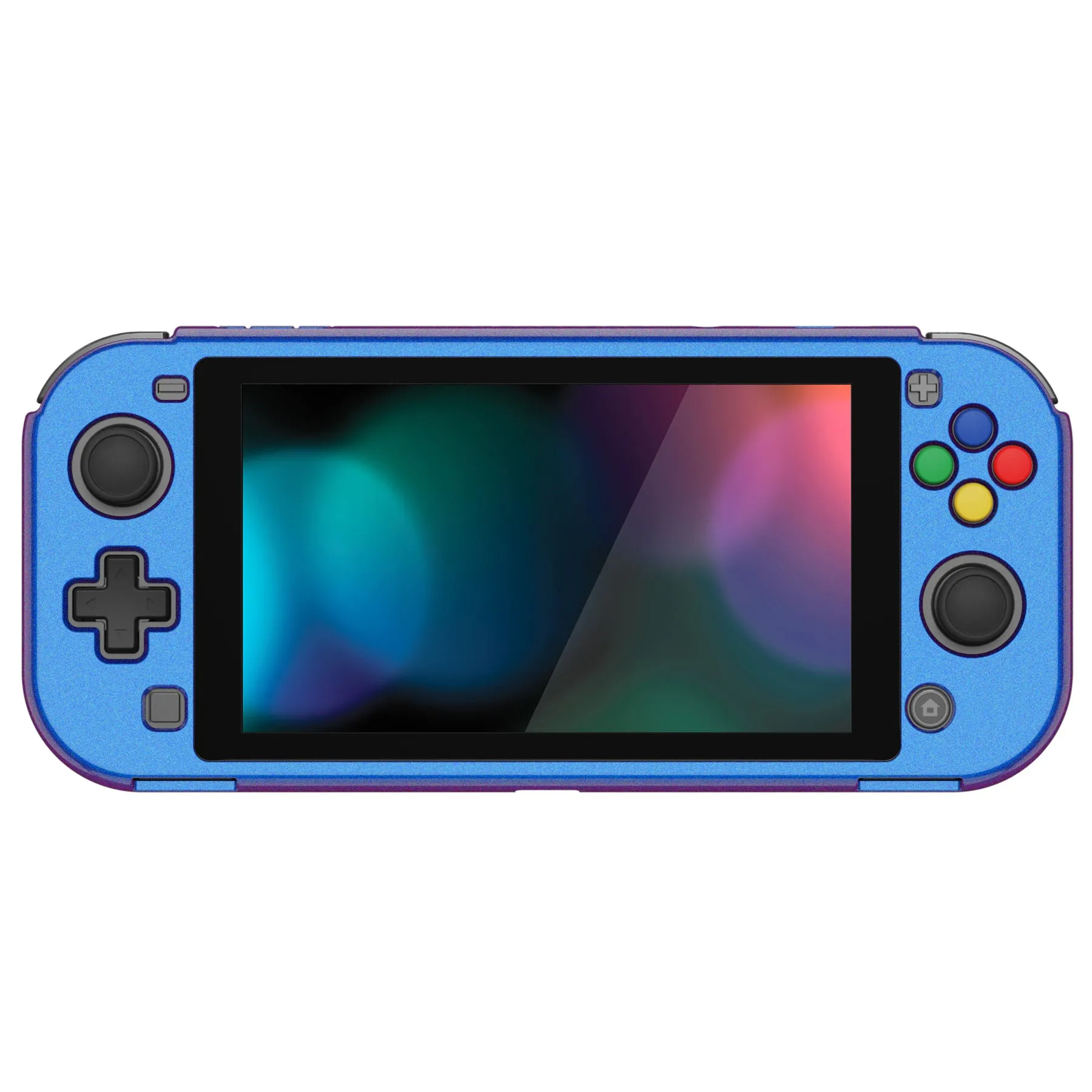 PlayVital ZealProtect Protective Case for Nintendo Switch Lite, Hard Shell Ergonomic Grip Cover for Switch Lite w/Screen Protector & Thumb Grip Caps & Button Caps - Glossy Chameleon Purple Blue - PSLYP3009