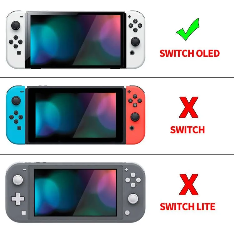 PlayVital ZealProtect Soft Protective Case for Nintendo Switch OLED, Flexible Protector Joycon Grip Cover for Nintendo Switch OLED with Thumb Grip Caps & ABXY Direction Button Caps - Black - XSOYM5001