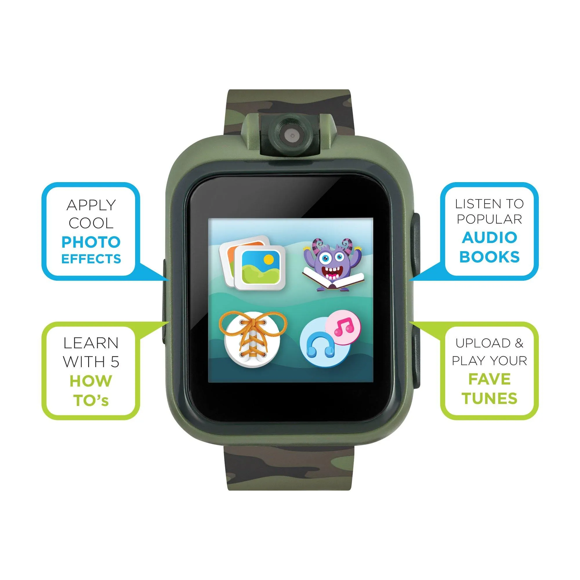 PlayZoom 2 Kids Smartwatch: Olive Camouflage Print