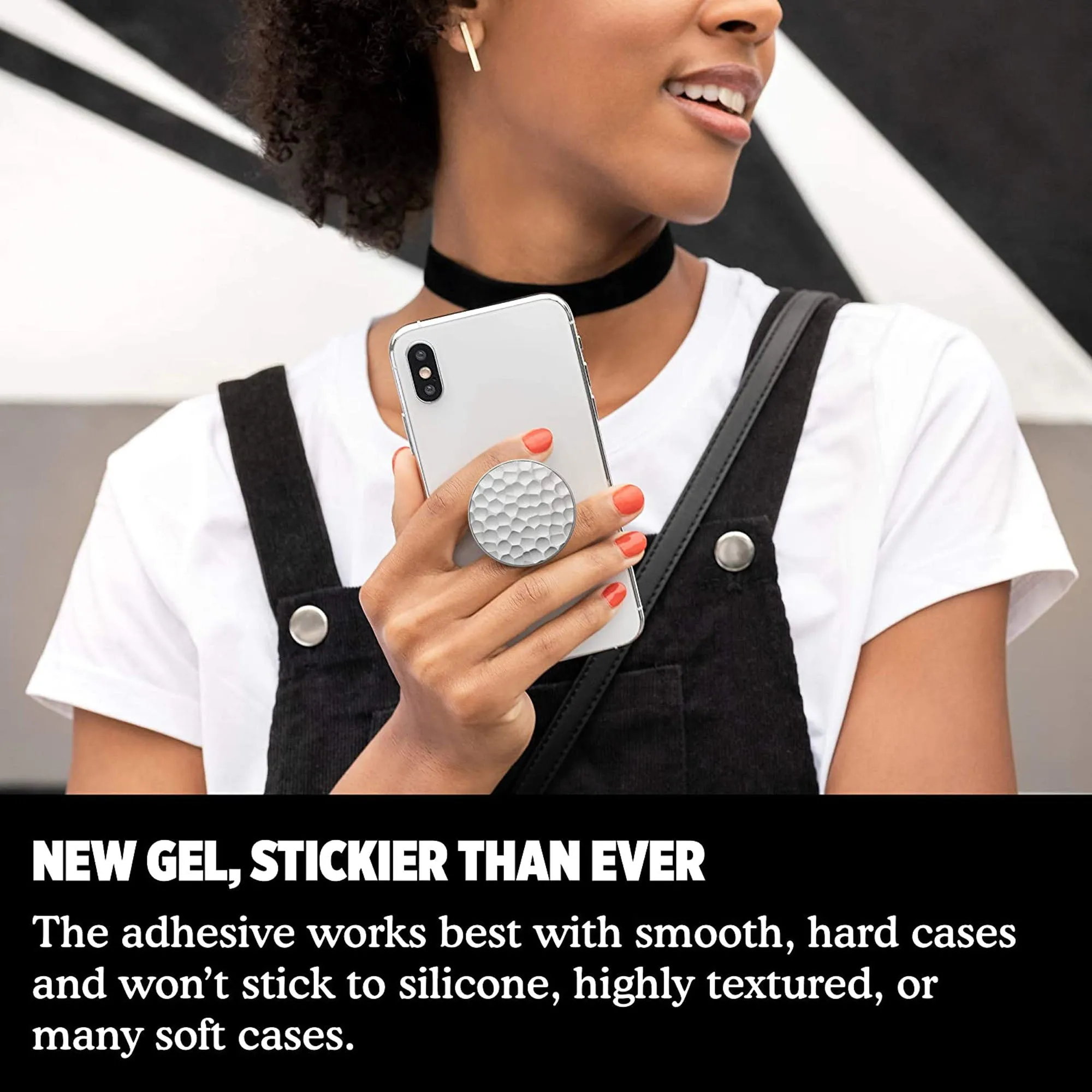 PopSockets PopGrip LUXE Swappable - Genuine Metal Fiber