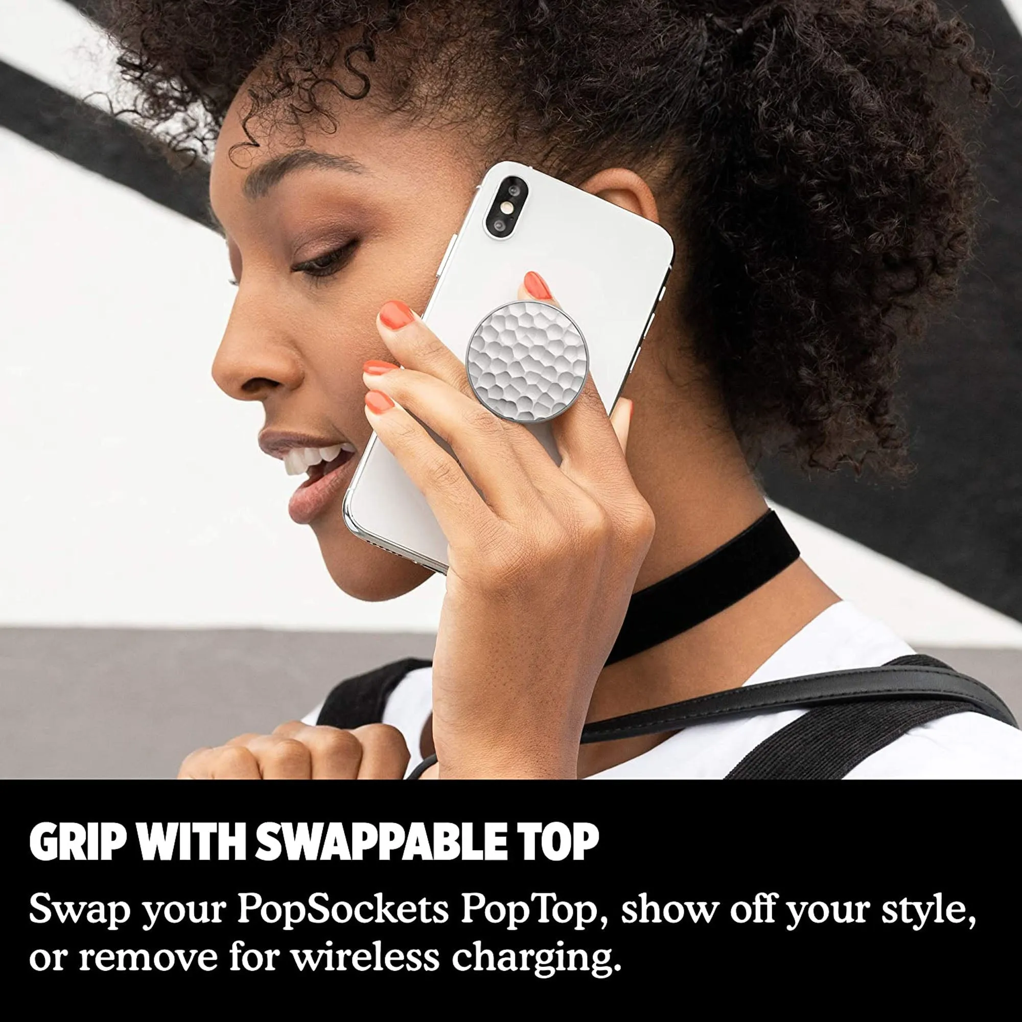 PopSockets PopGrip LUXE Swappable - Genuine Metal Fiber