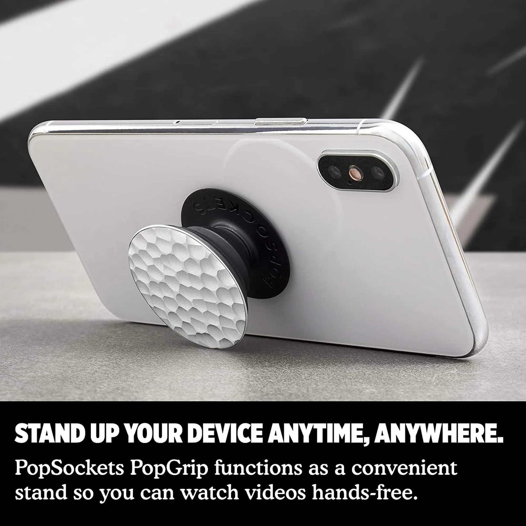 PopSockets PopGrip LUXE Swappable - Genuine Metal Fiber