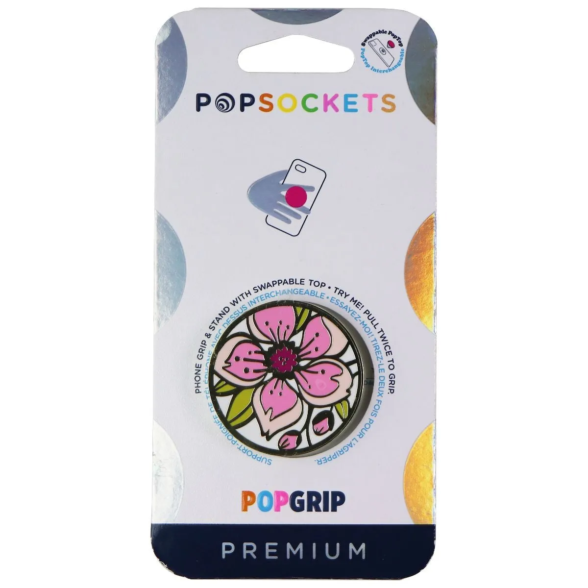 PopSockets PopGrip with Swappable Top - Enamel Cherry Blossom