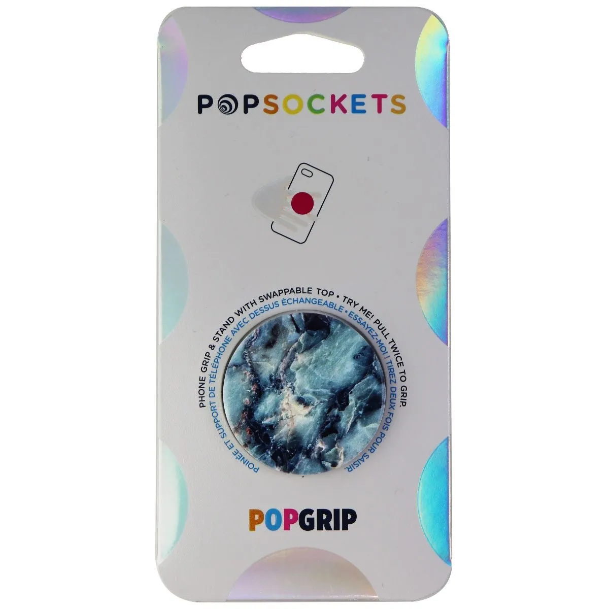 PopSockets: PopGrip with Swappable Top for Phones and Tablets - Blue Marble