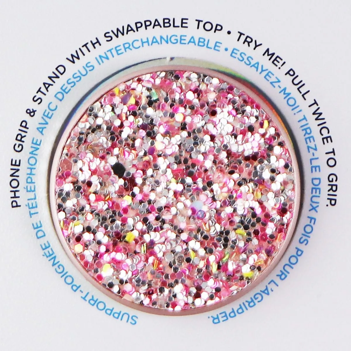 PopSockets PopGrip with Swappable Top for Phones/Tablets - Sparkle Rosebud Pink