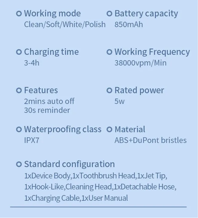 Portable Electric Toothbrush 3 in 1 Teeth Cleaning Kit With 4 Modes Electric Toothbrush and flosser Combo