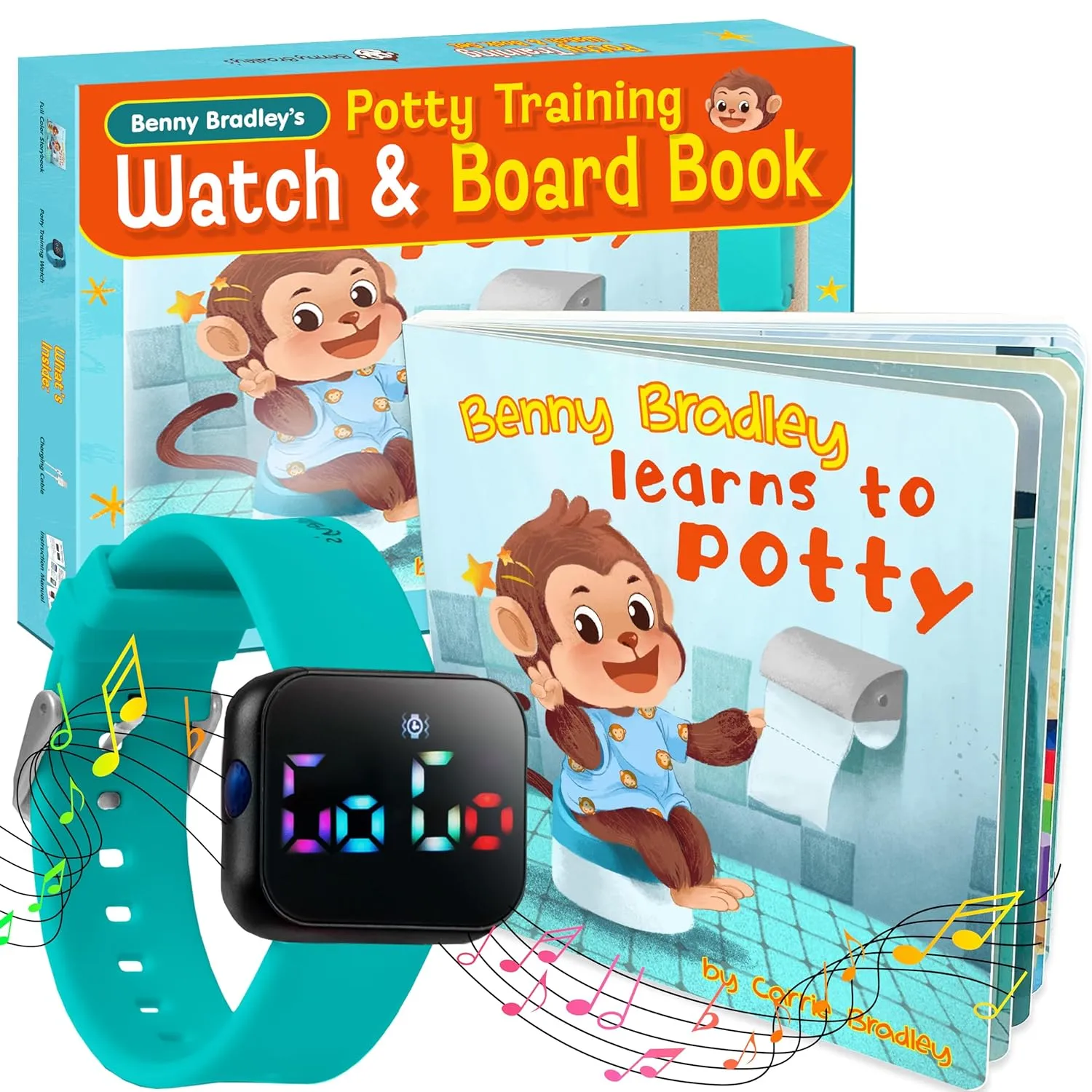 Potty Training Watch & Board Book for Kids - Turquoise