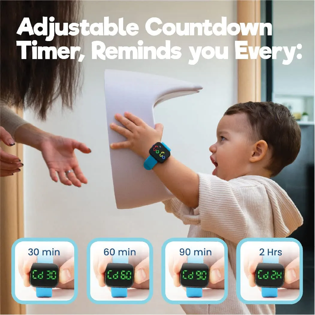 Potty Training Watch for Kids V2 – a Water Resistant Potty Reminder Device for Boys & Girls to Train Your Toddler with Fun/Musical & Vibration Interval Reminder with Potty Training Ebook (Sky)