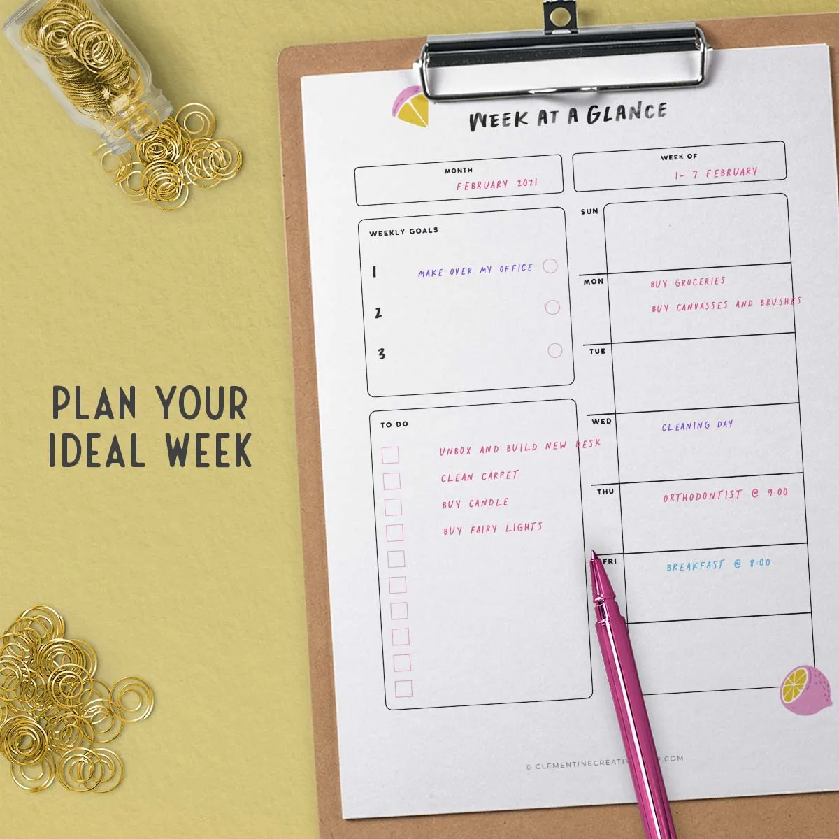 Printable Life Planner (Vibrant Edition) | 56 Life Organization Printables